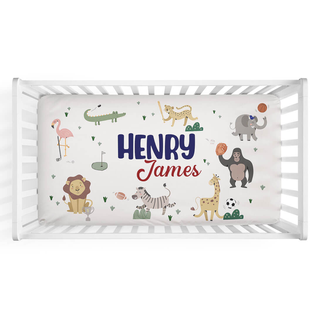  Safari Games Personalized Crib Sheet、mySite、layawaytickets