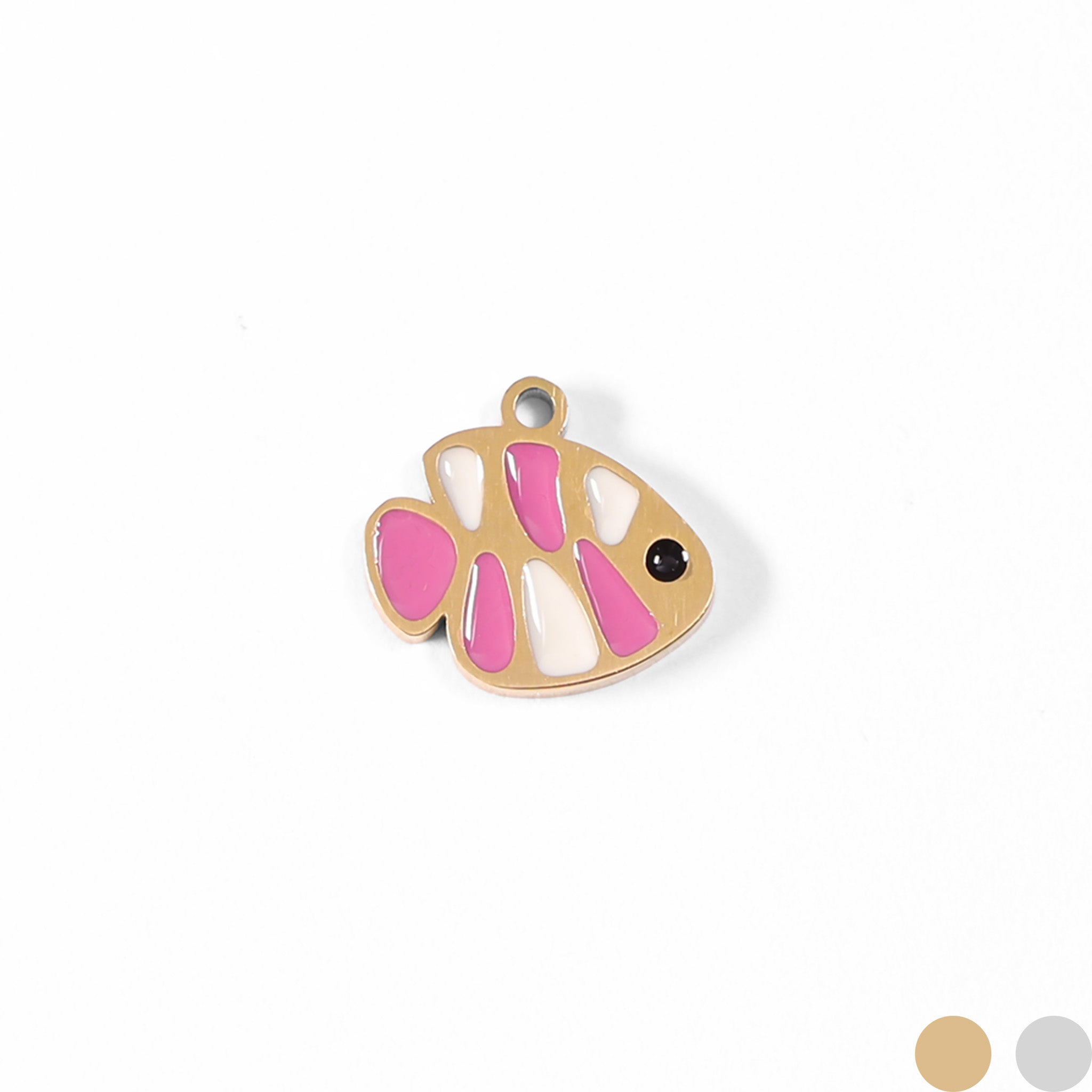 18K Gold PVD Stainless Steel Epoxy Fish Charm / PDL0076、mySite、dreamappss