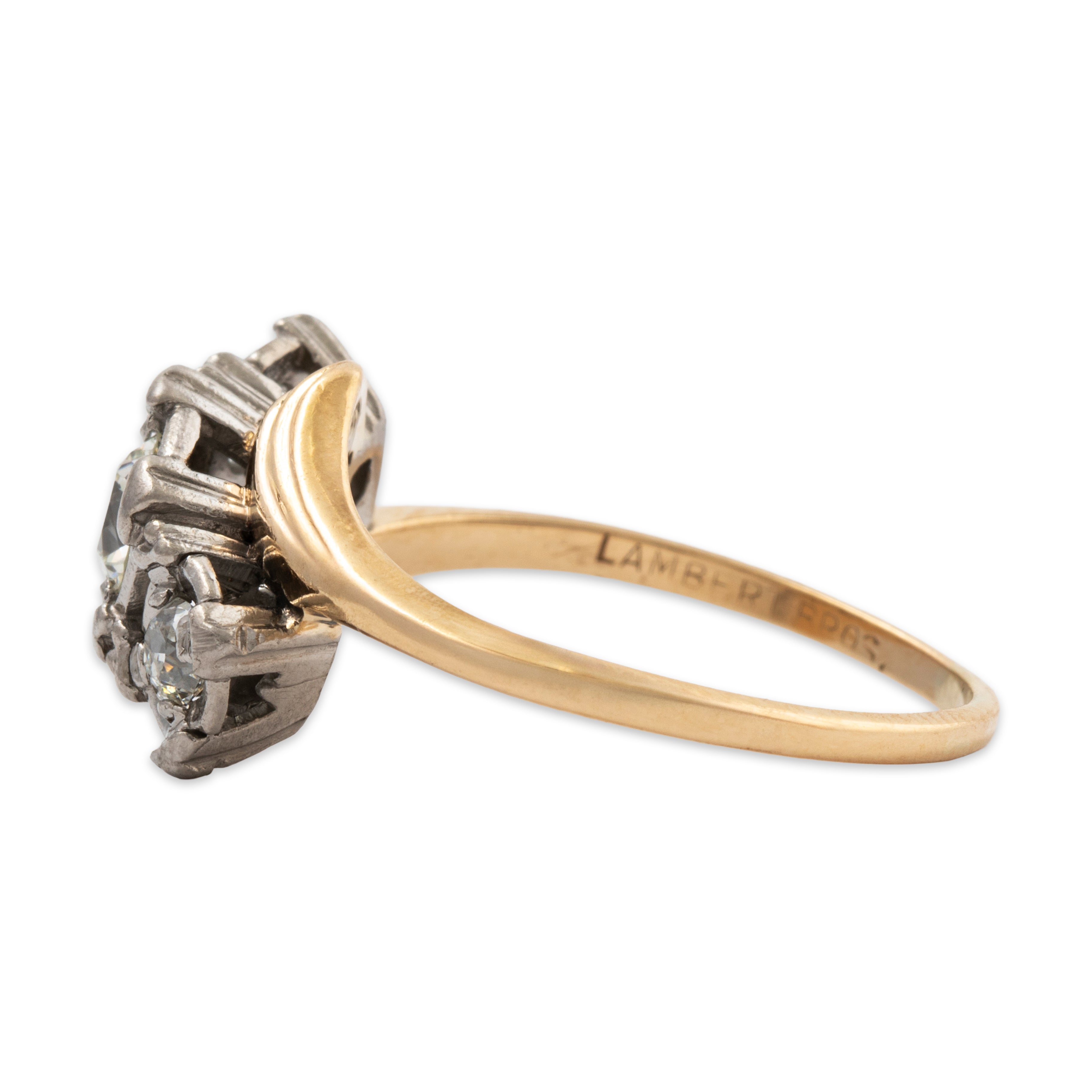 Antique Lambert Bros. 14k Yellow & White Gold .76cttw Old Mine Diamond Ring、mySite、hinf8tx79