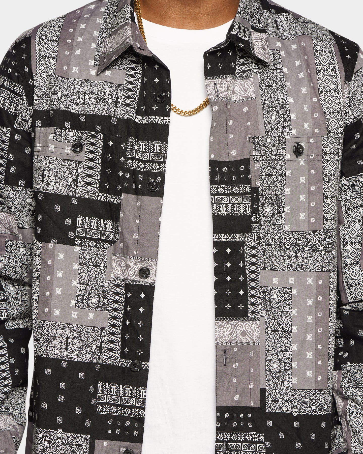 XXIII Paredea Paisley Button Up Black/White、mySite、zt4zffjzw