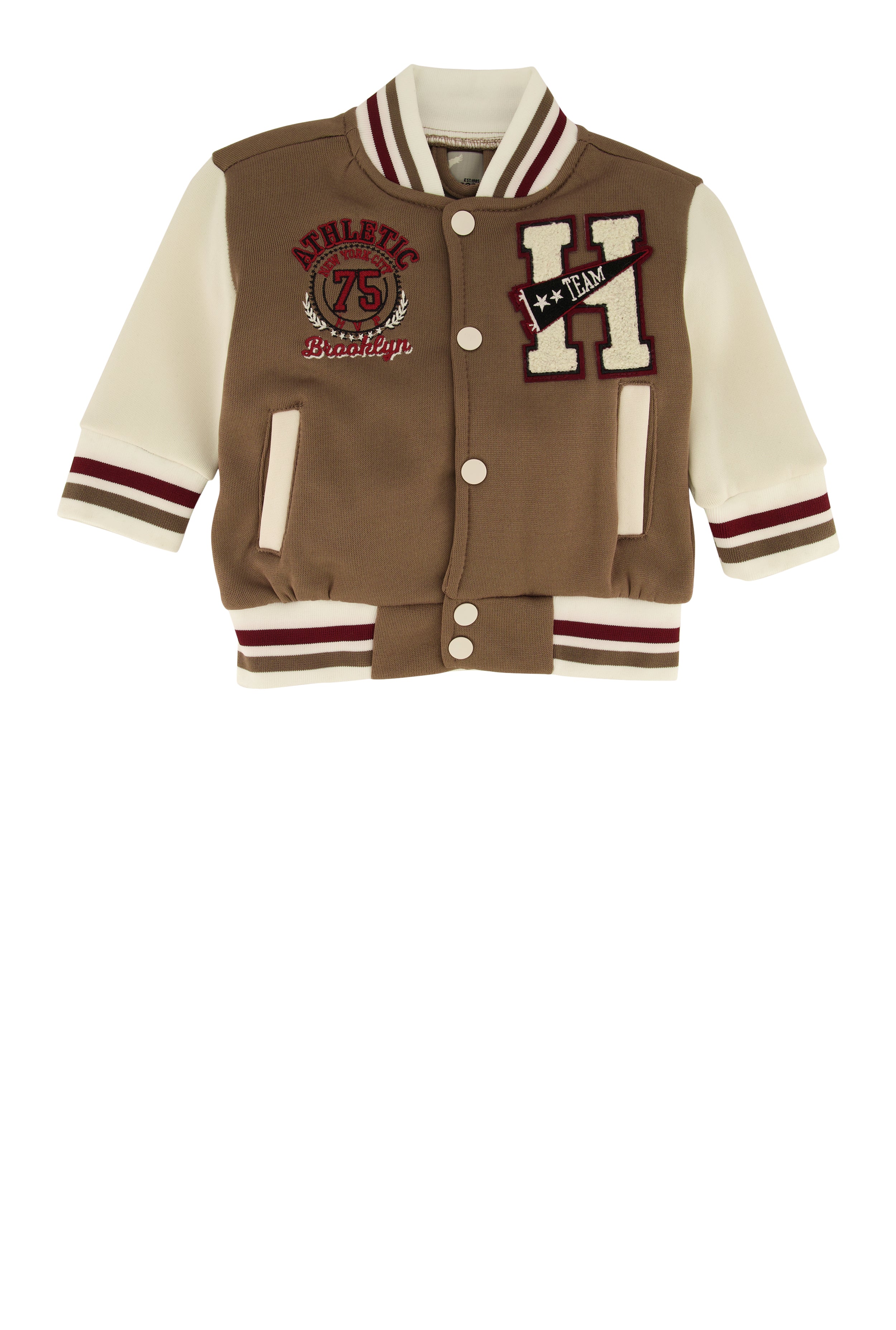 Baby Boys 12-24M H Initial Chenille Patch Varsity Jacket、mySite、camillekostekn