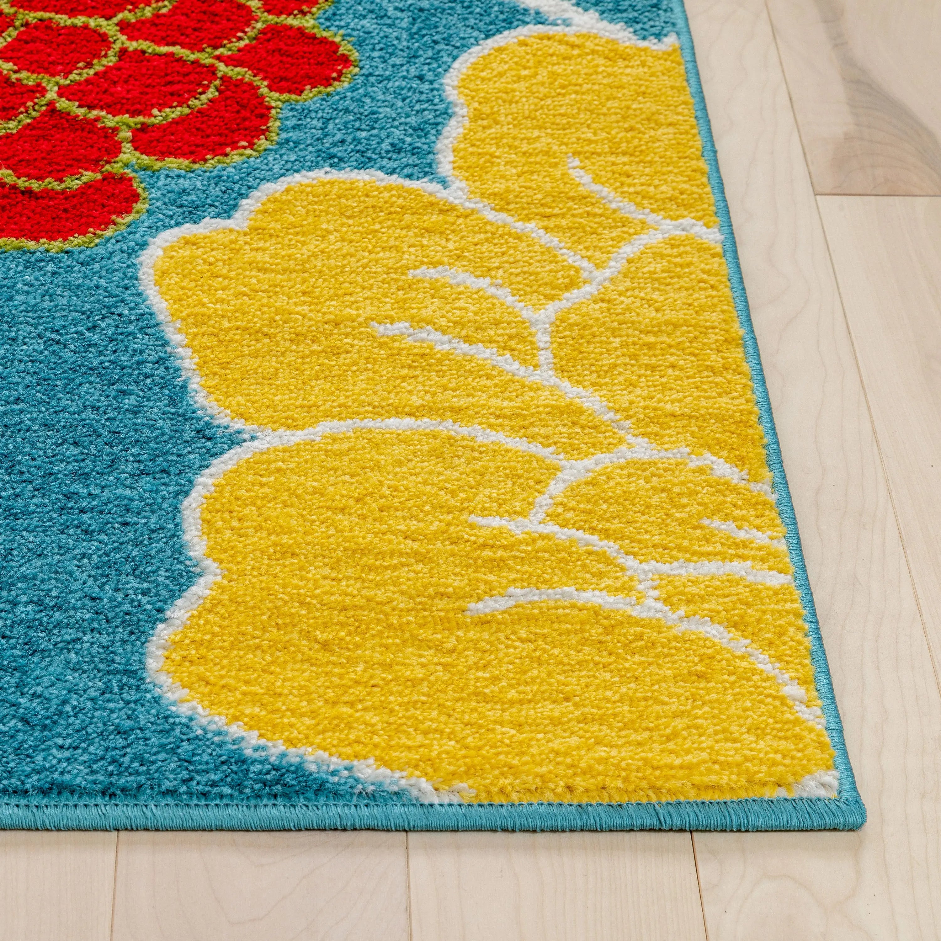 Starbright Daisy Flowers Blue Rug、mySite、gigharbornorthrealestate