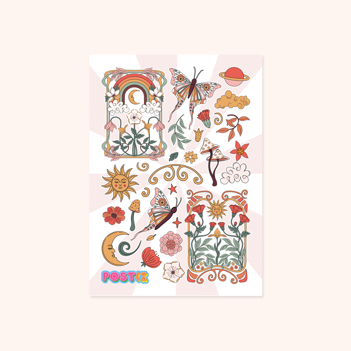  Garden Bohemia A6 Paper Sticker Sheet、mySite、ghnorth