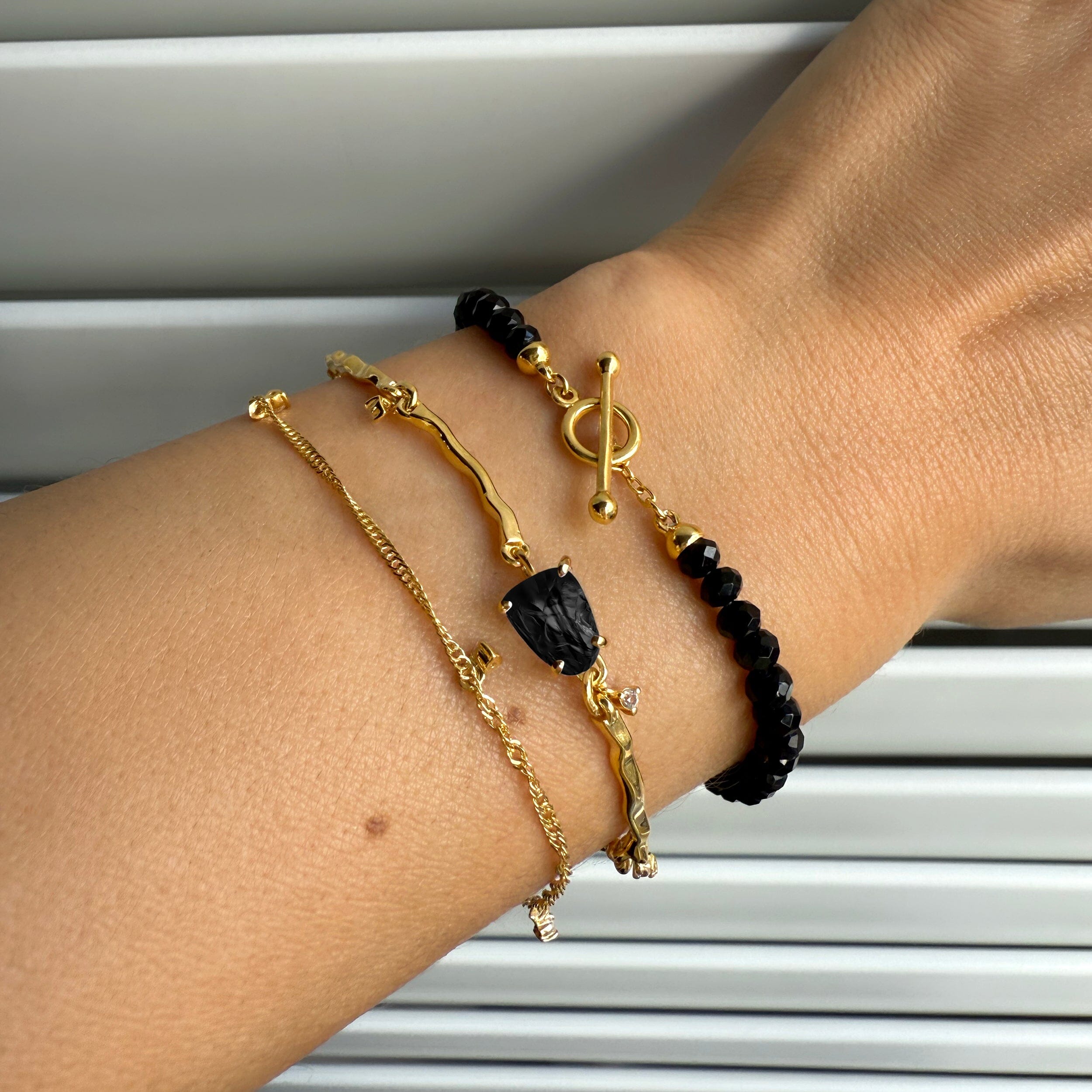 Black Obsidian Bracelet Stack - Grounded Goddess、mySite、hinf8tx79