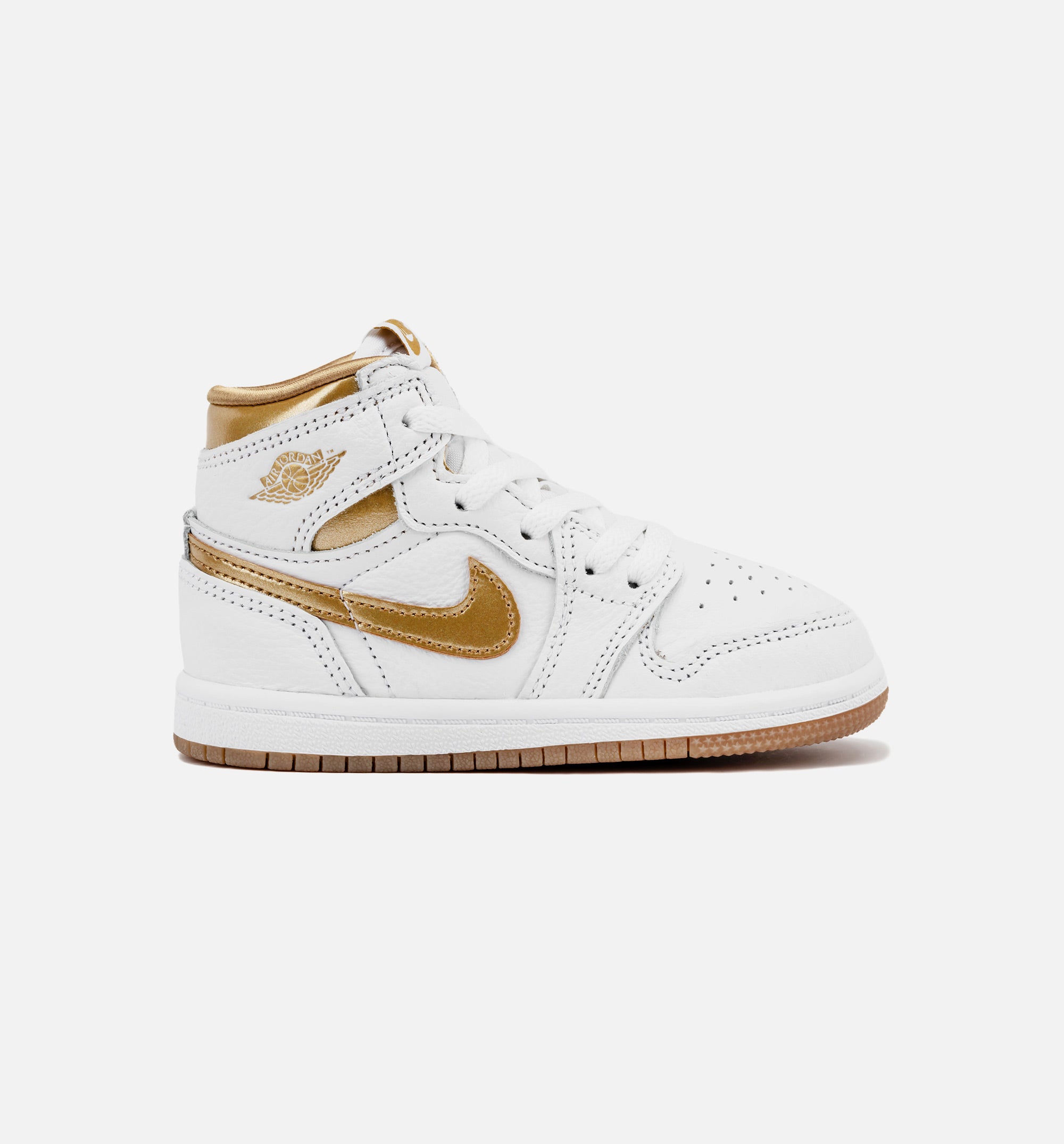Air Jordan 1 Retro High OG White and Gold Infant Toddler Lifestyle Shoe - White/Metallic Gold/Light Brown、mySite、dreamappss