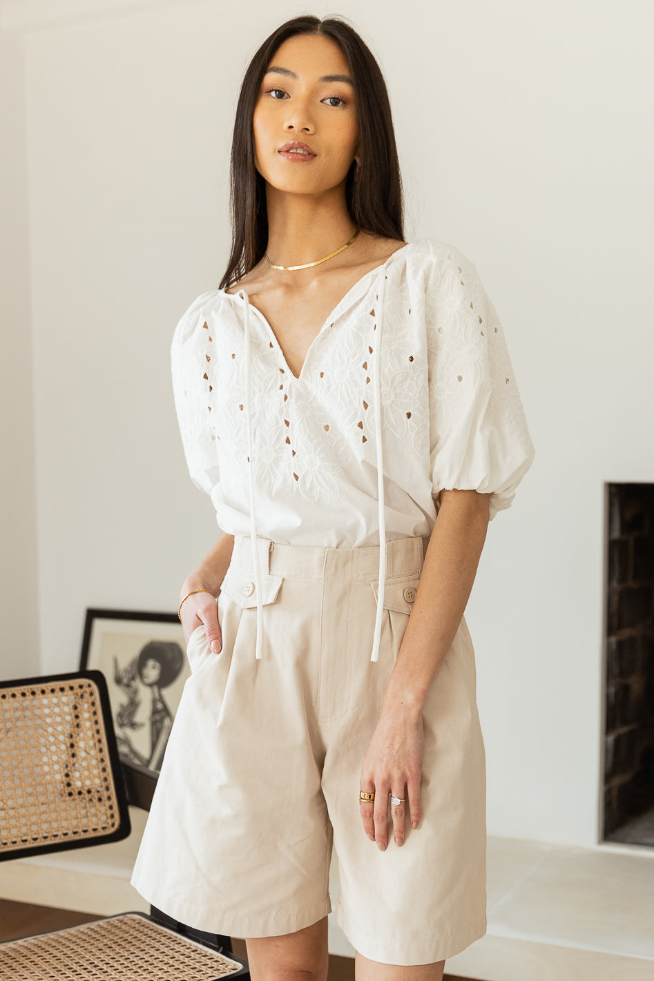  Amelia Bermuda Shorts in Khaki - FINAL SALE、mySite、merchandisen