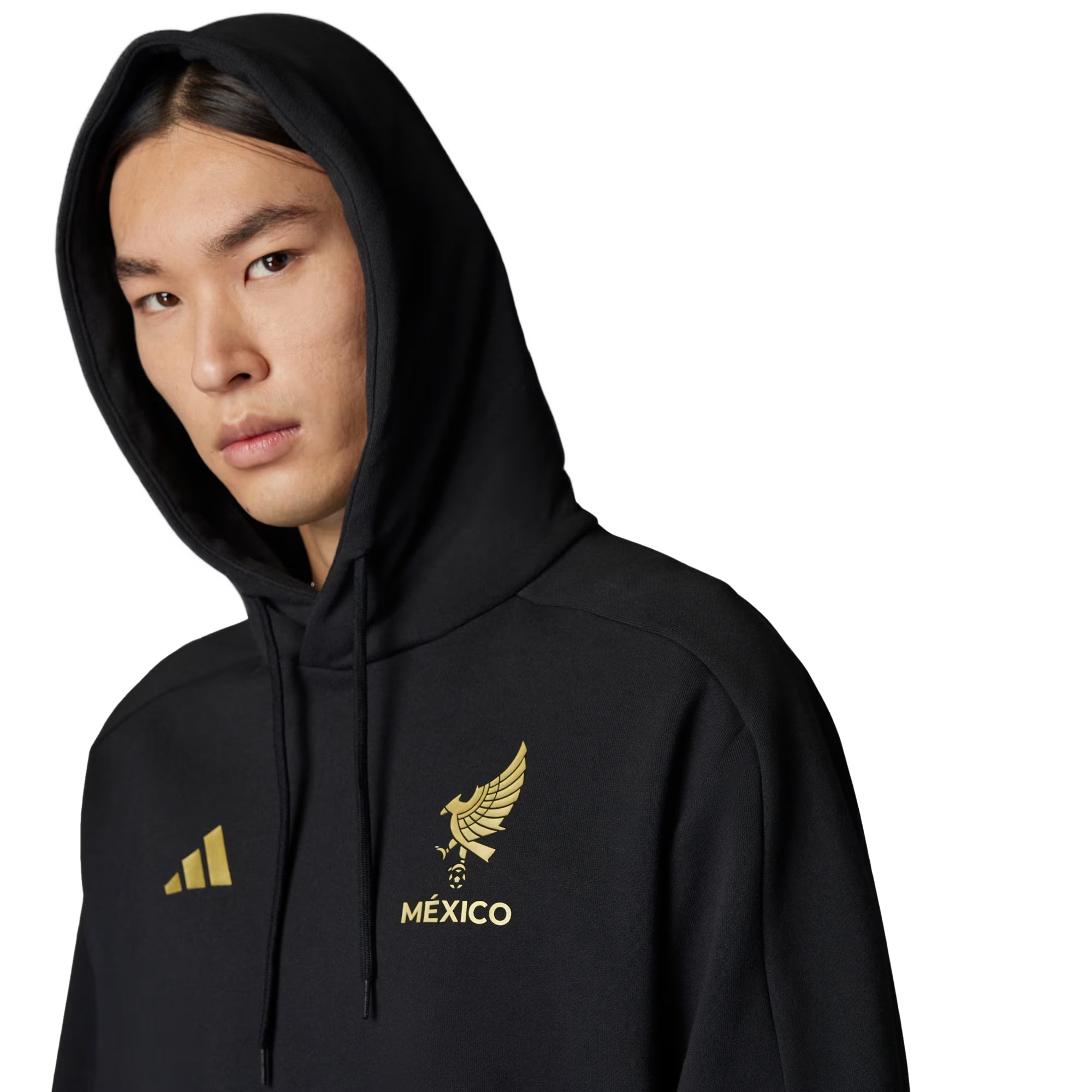 adidas Men's Mexico Gold 2025/26 DNA Hoodie Black/Gold、mySite、bottomscart