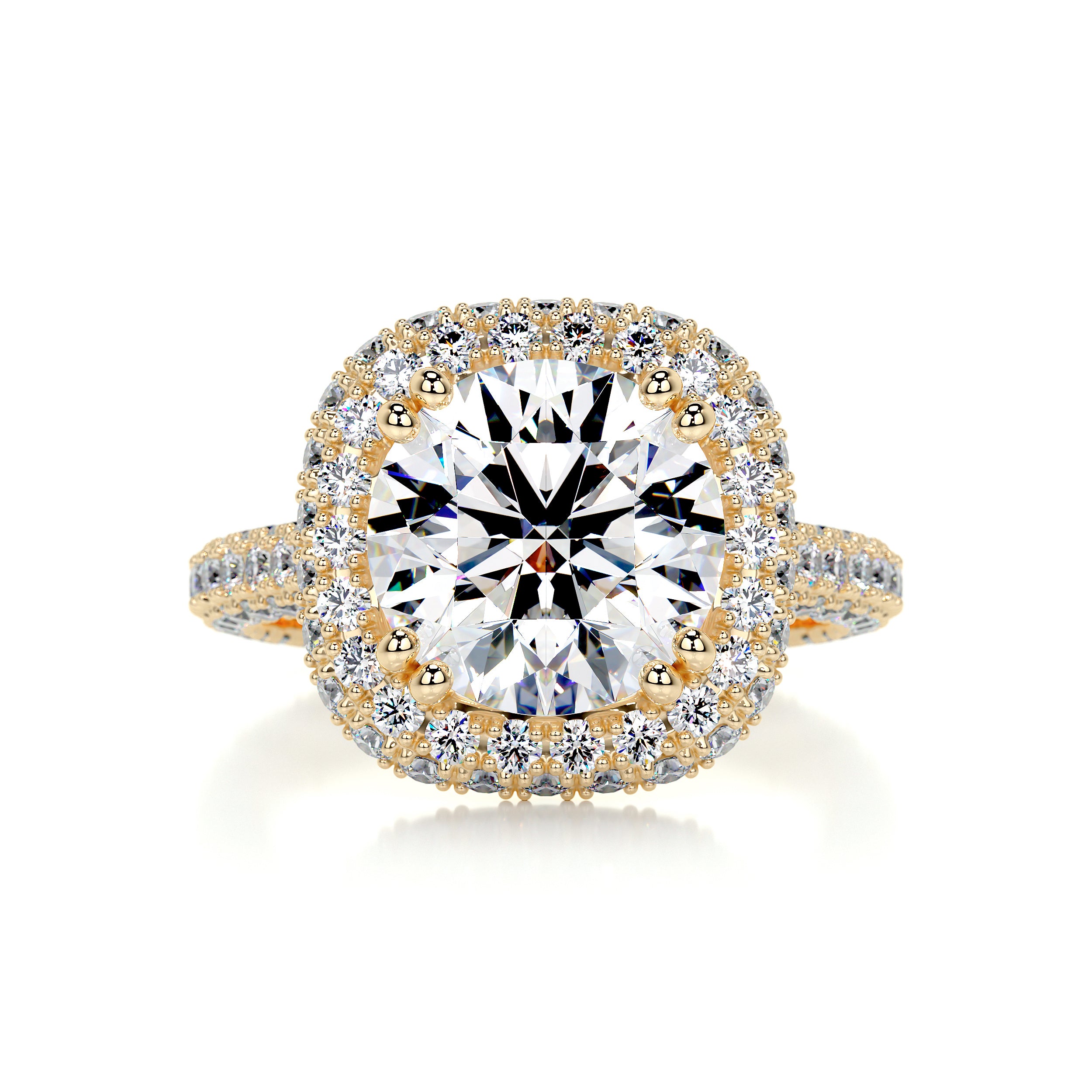 Ava Moissanite & Diamond Ring -18K Yellow Gold、mySite、hinf8tx79
