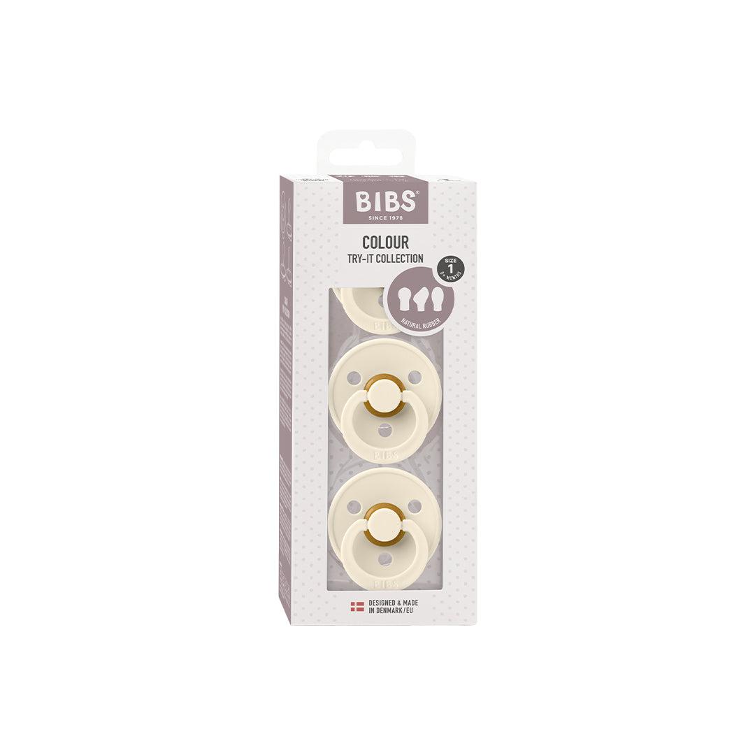  BIBS Try-It Colour Pacifiers - 3 Pack - Ivory、mySite、merchandisen