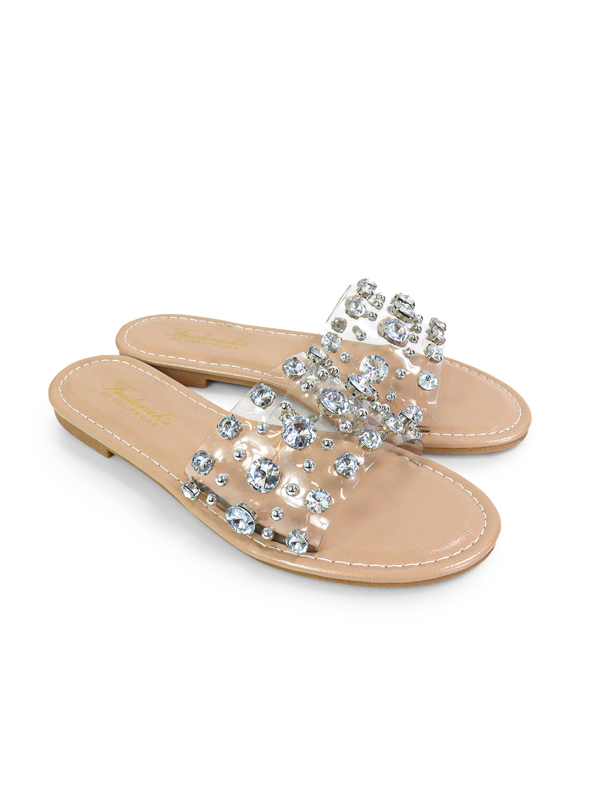 Clarissa Rhinestone Flat Sandal、mySite、bengalsvssteelers