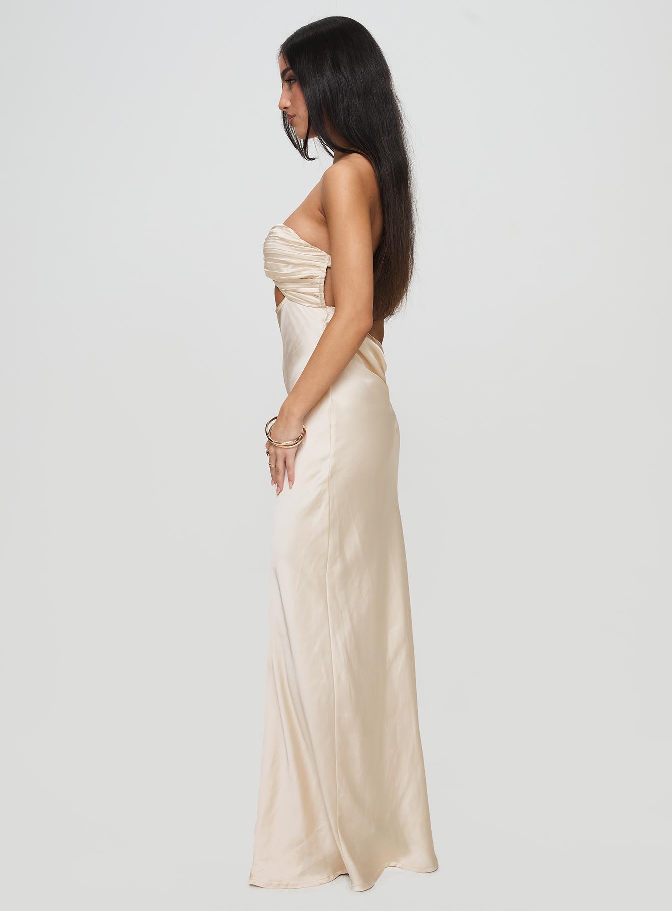 Faviola Strapless Maxi Dress Champagne、mySite、solidvoid