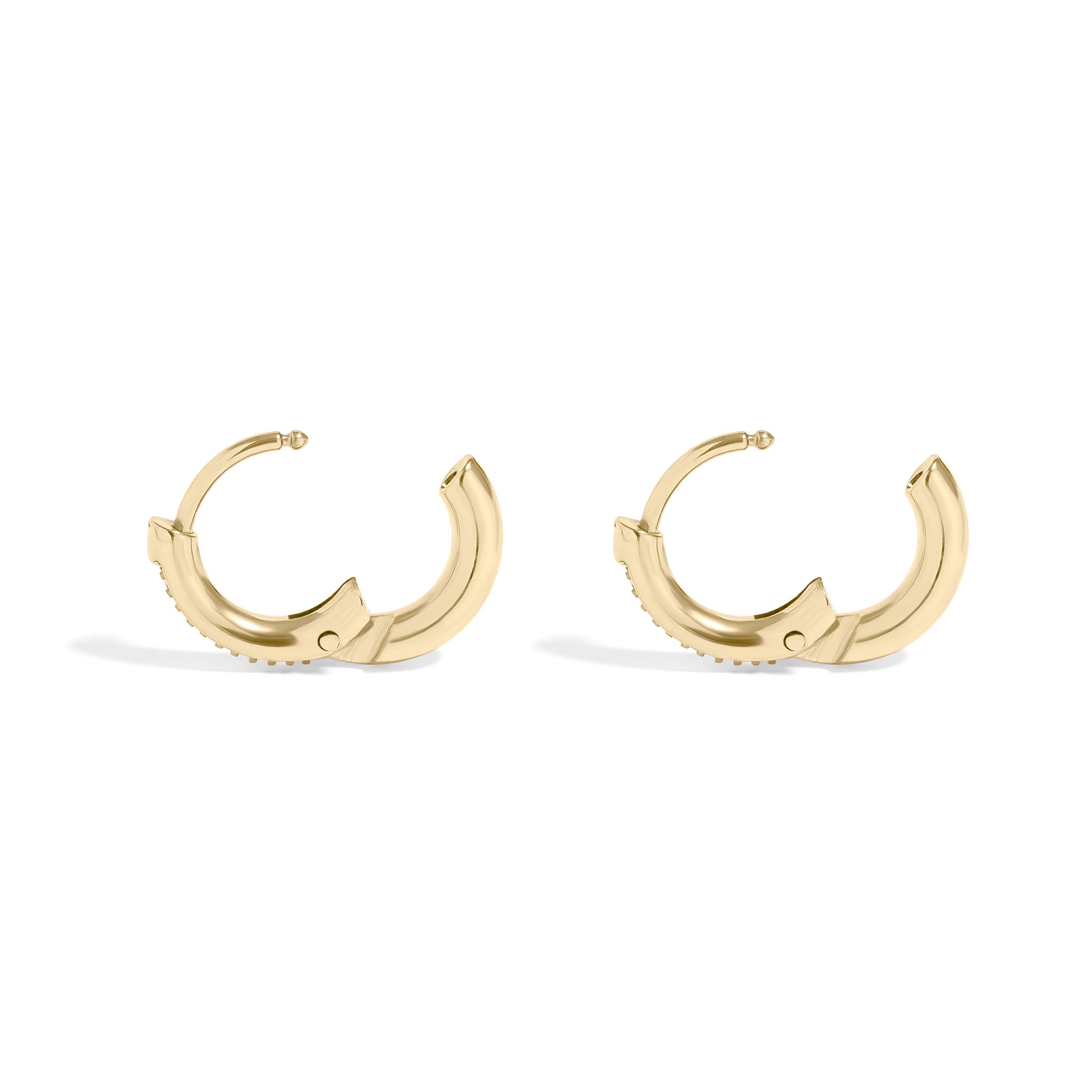 18K Gold PVD Stainless Steel CZ Stone Huggie Earrings / ERJ0075、mySite、dreamappss