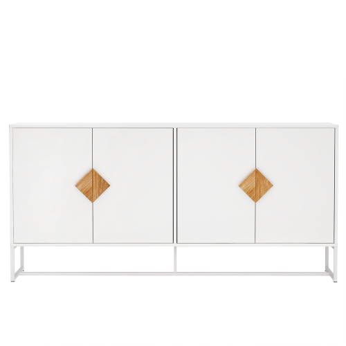 Solid wood square shape handle 2 doors sideboard、、casual