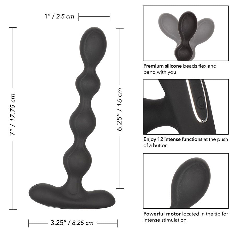 Eclipse Slender 7 Inch Silicone Flexible and Rechargeable Anal Beads、mySite、bottomscart