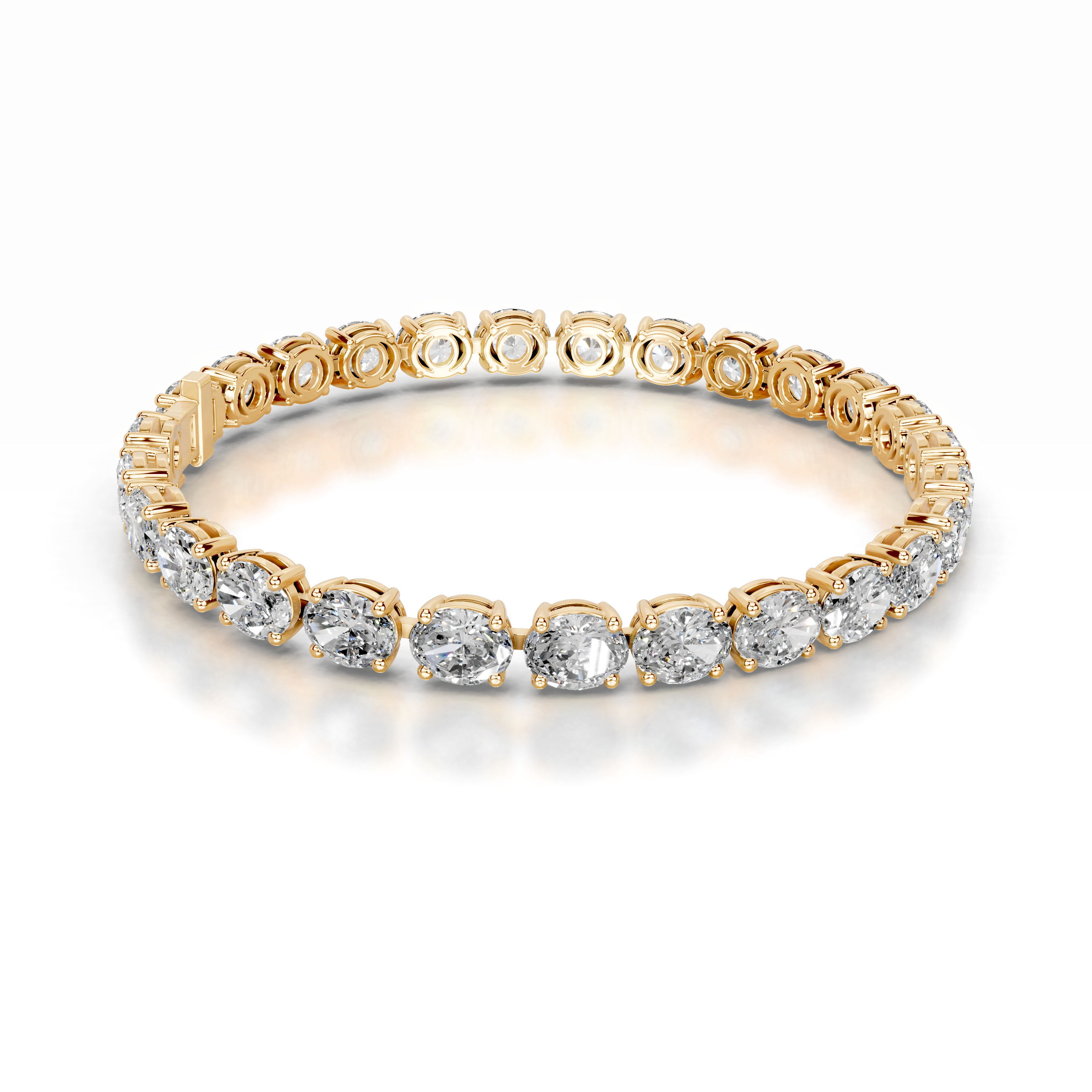 Ruth Lab Grown Diamond Tennis Bracelet (15 Carat) -18K Yellow Gold、mySite、hinf8tx79