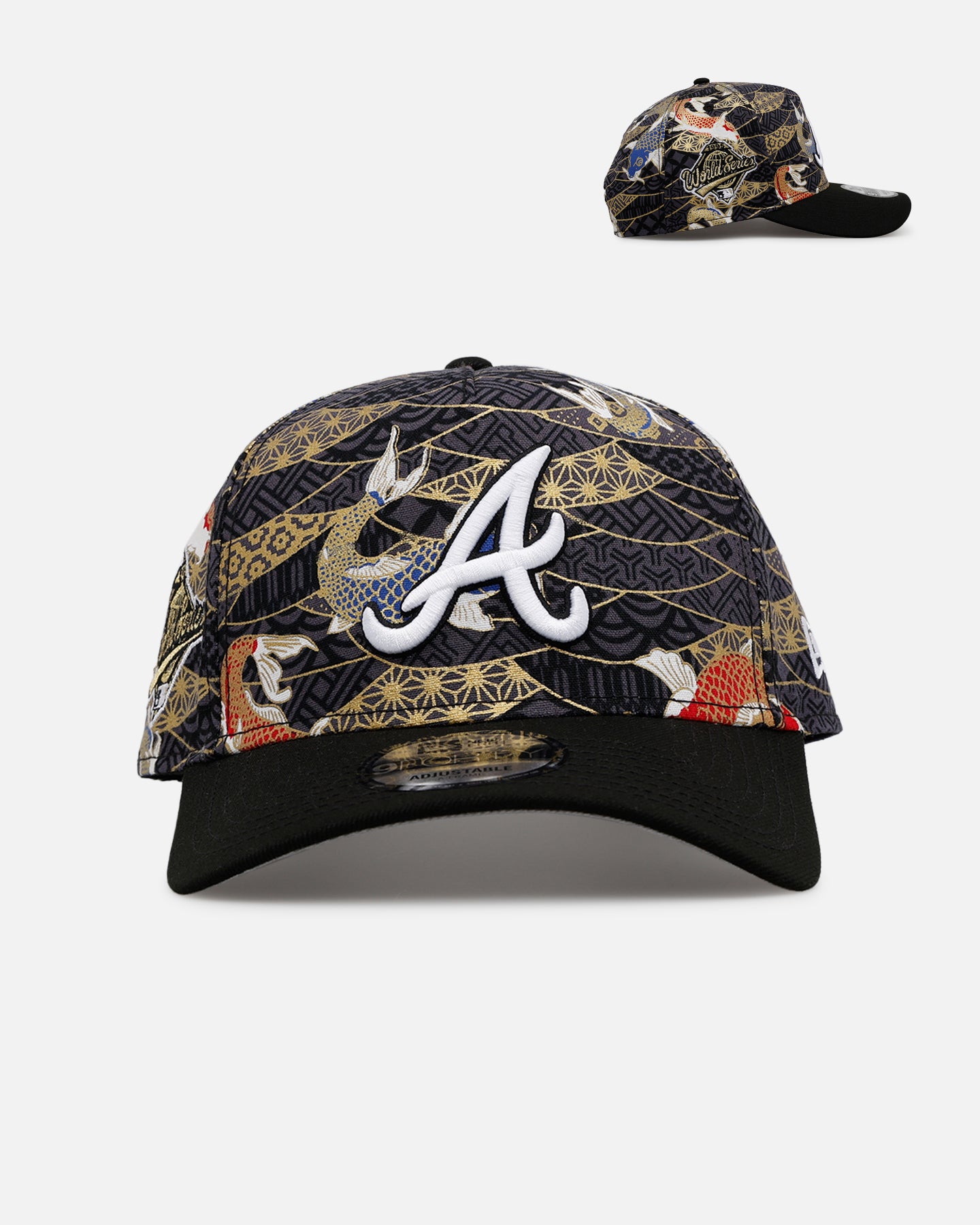 New Era Atlanta Braves 'Koi' 9FORTY A-Frame Snapback Black/Multi-Colored、mySite、zt4zffjzw