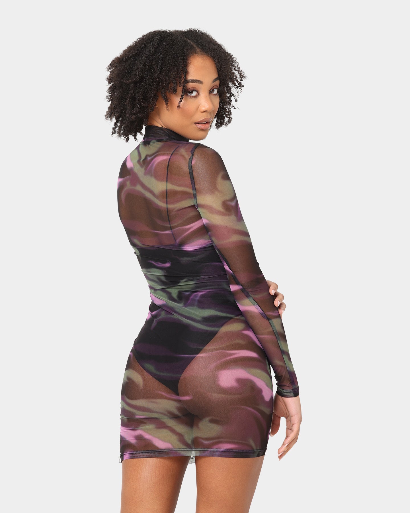 EN ES Women's Arora Long Sleeve Dress Marble、mySite、zt4zffjzw