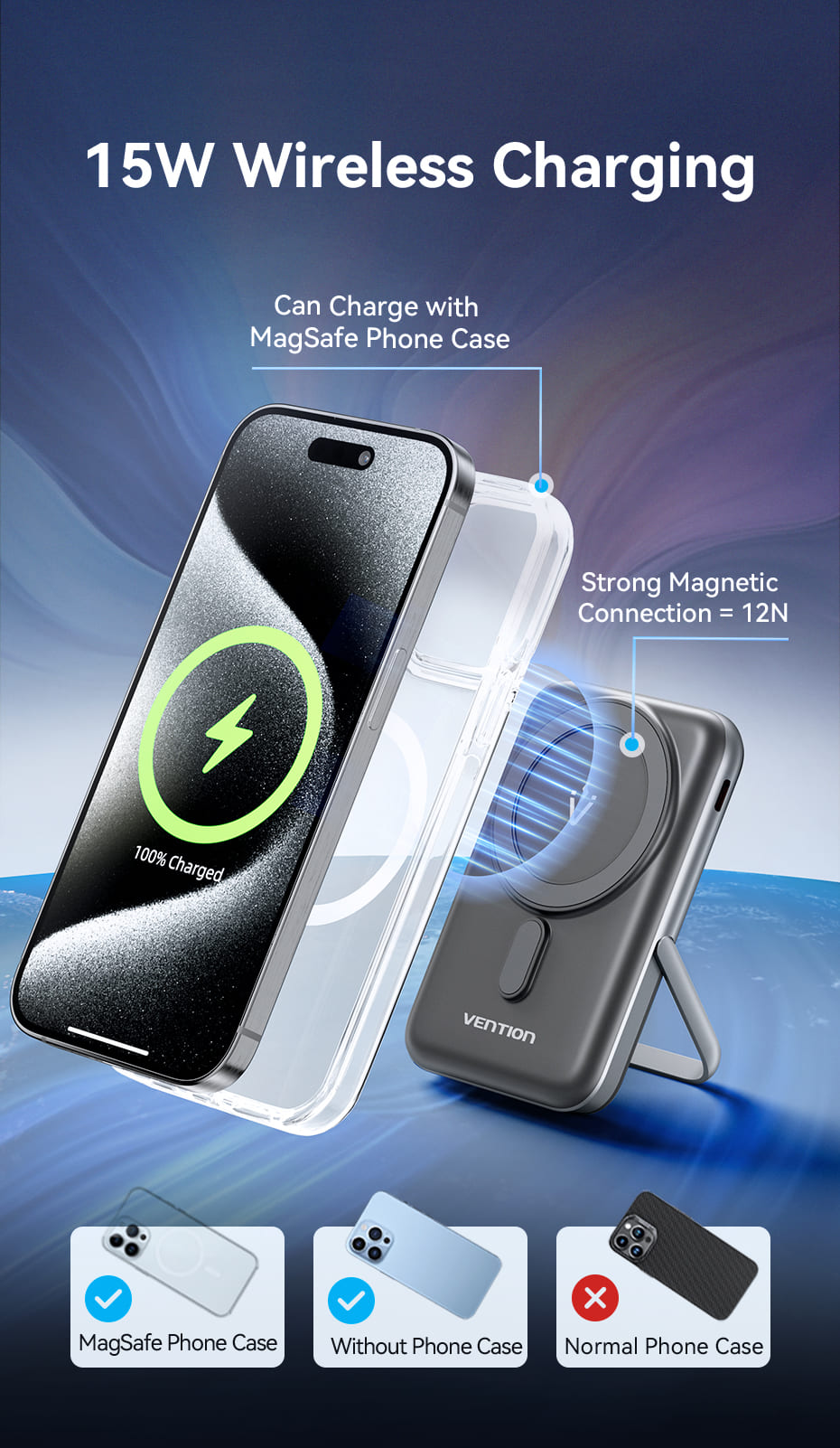 10000mAh Magnetic Wireless Power Bank