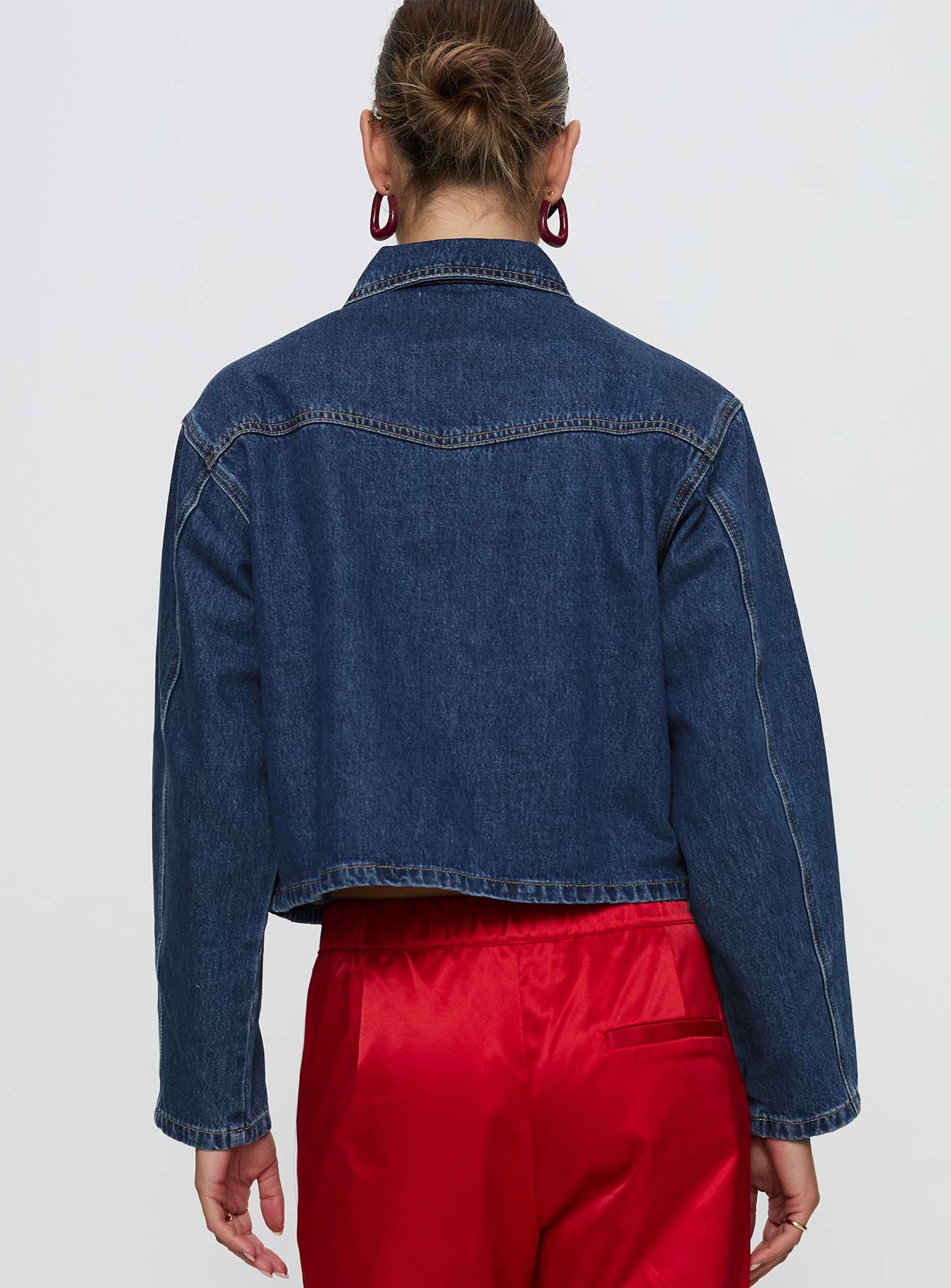 Good On You Bow Detail Jacket Blue Denim、mySite、solidvoid