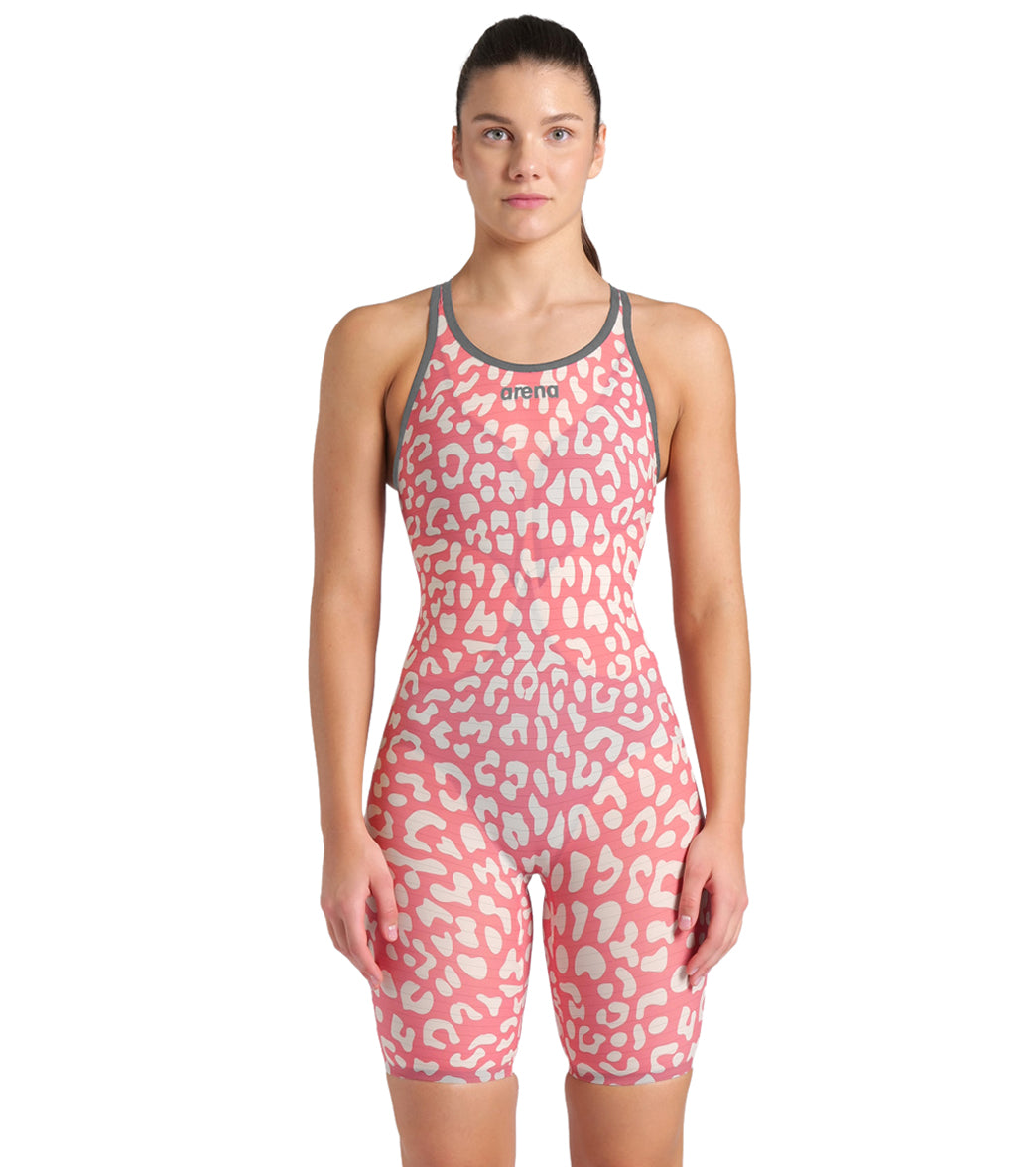 Arena Women's Powerskin Carbon Air2 SL Limited Edition Leopard Closed Back Tech Suit Swimsuit、mySite、noshort