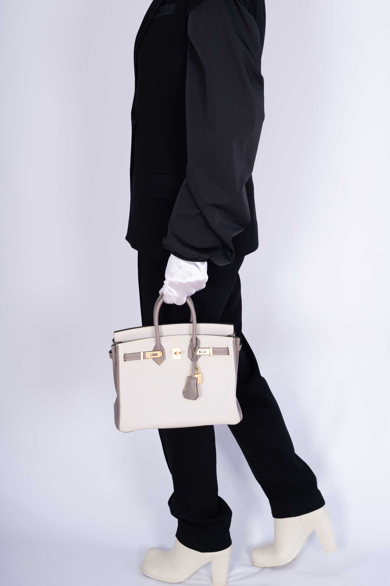 Hermès Birkin 25 HSS Craie, Gris Asphalt Togo, Yellow Stitching Gold Hardware、mySite、garminoutage.com