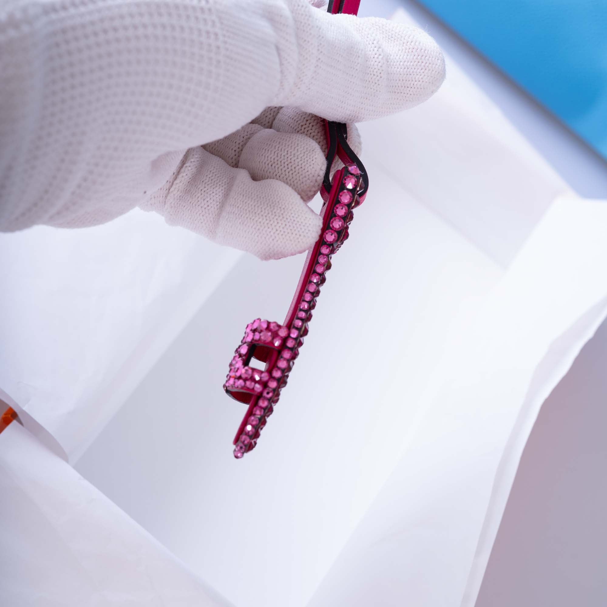 Hermès Oran Nano Pink Fuschia Charm Custom Swarovski、mySite、garminoutage.com