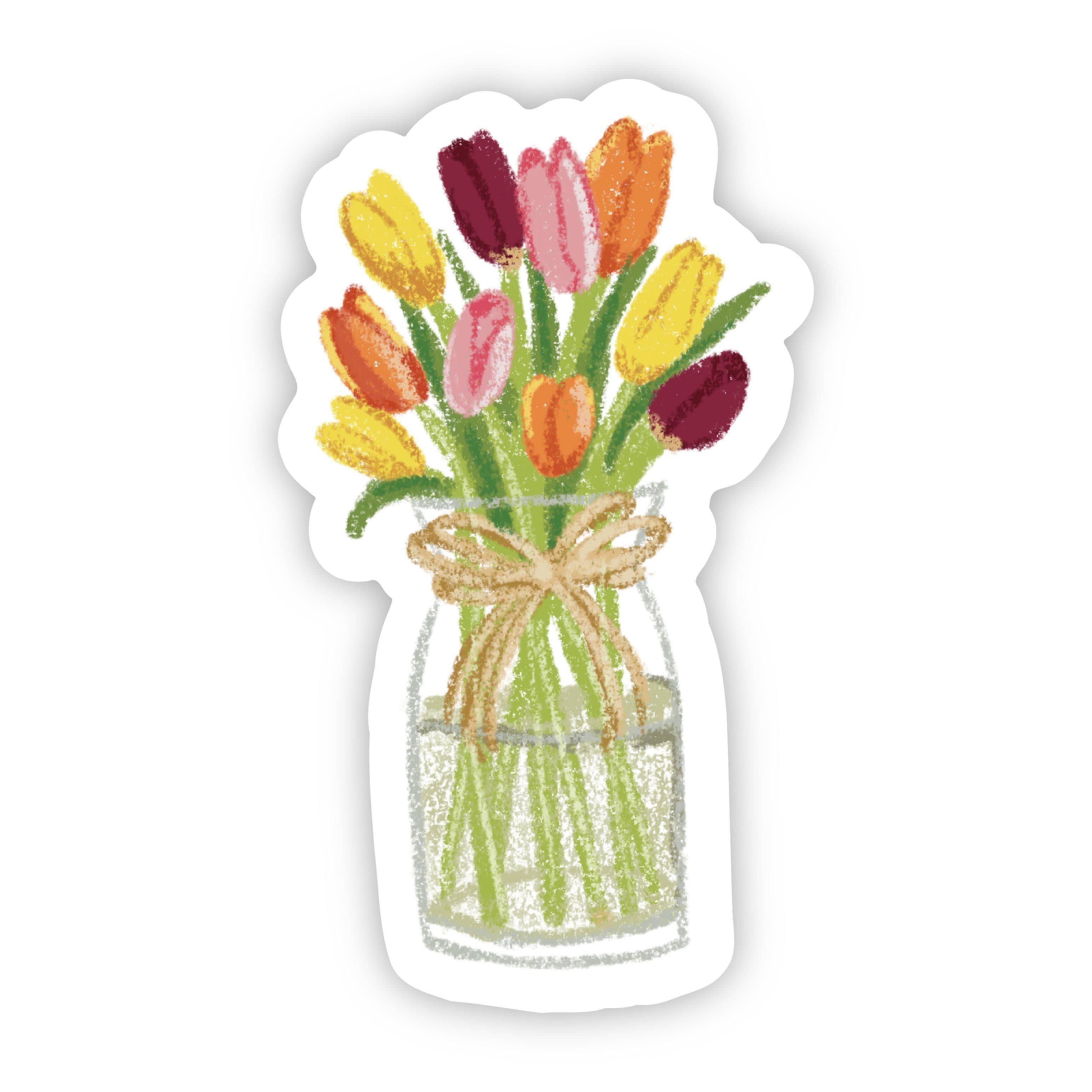  Multicolor Tulips in Vase Sticker、mySite、elrpsem3k