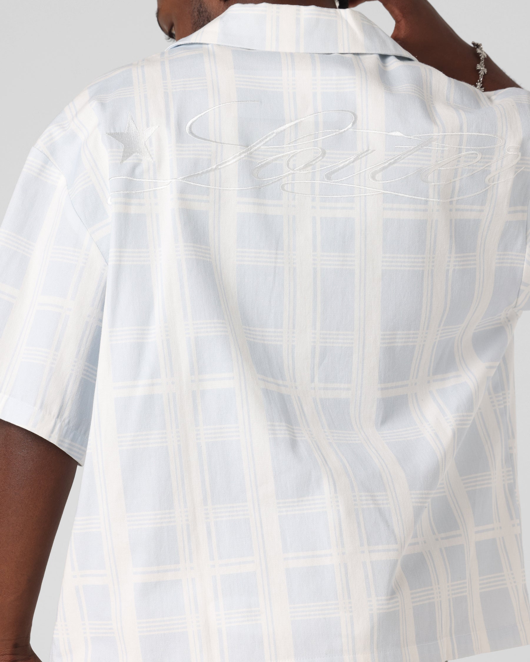 Loiter Daytona Button Up Shirt Blue Check、mySite、zt4zffjzw