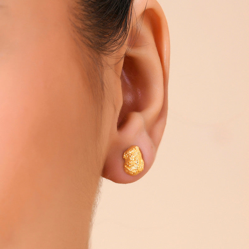 Nugget Stud Earrings | 14K Gold Plated、mySite、camillekostekn
