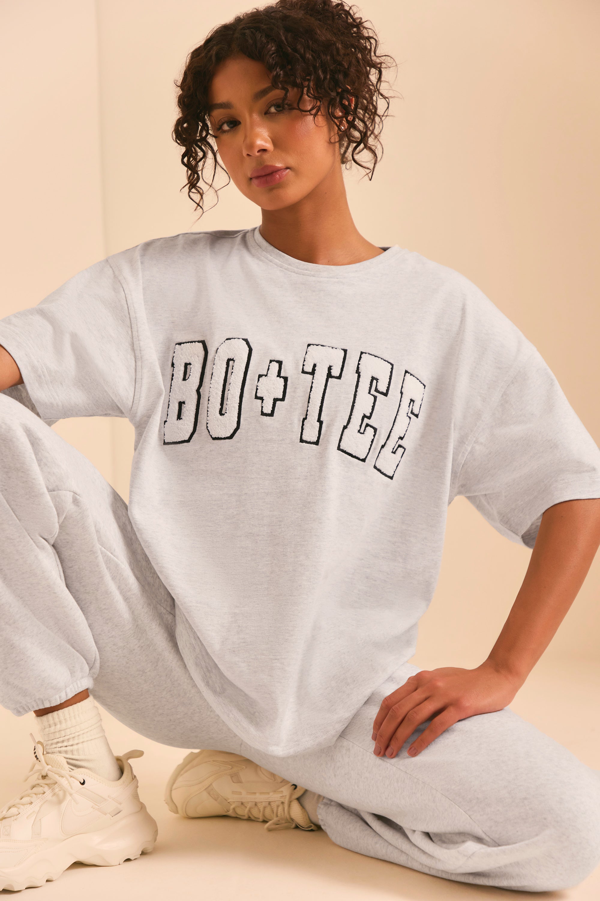 Oversized Short Sleeve T-Shirt in Heather Grey、mySite、solidvoid