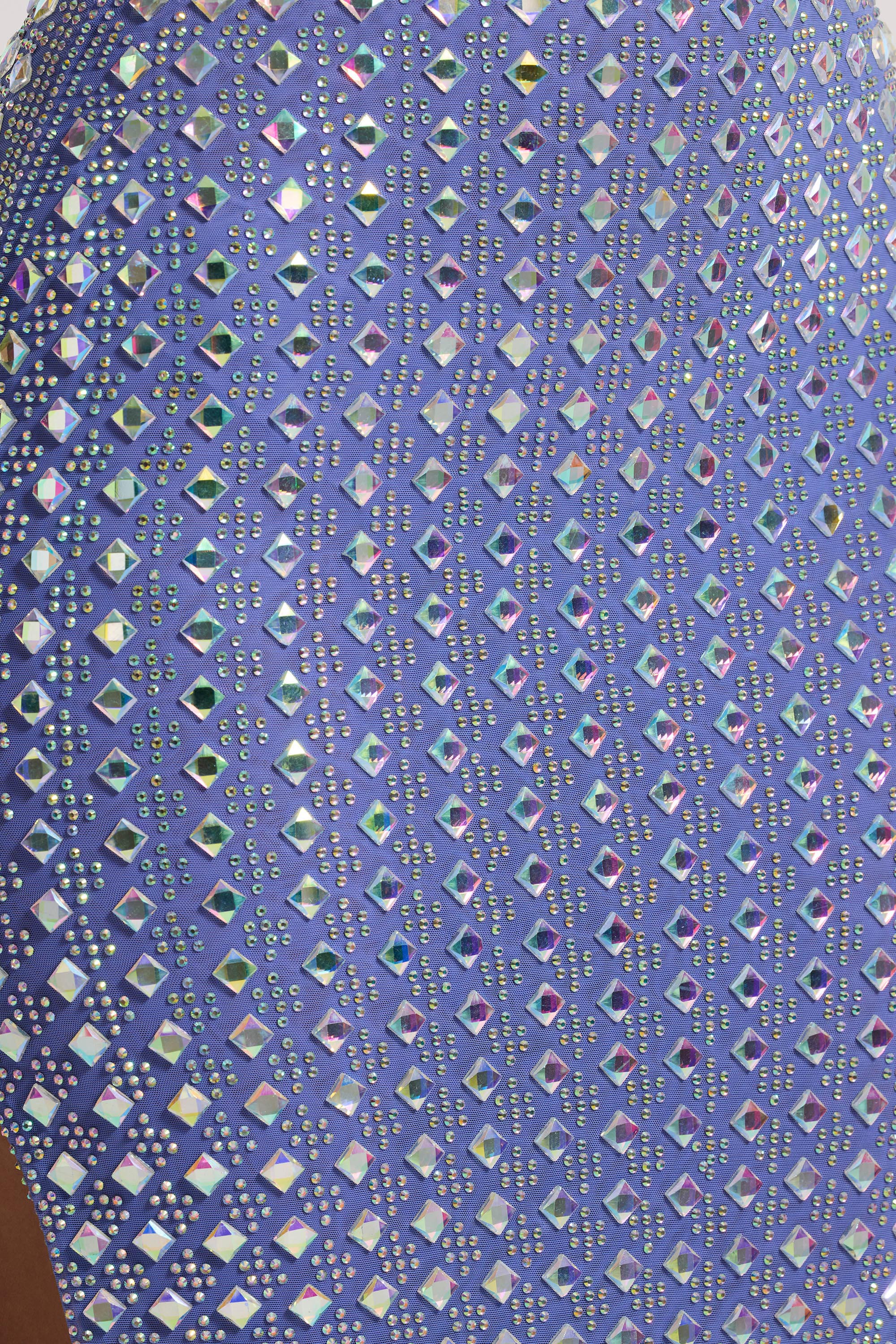 Embellished Square Neck Crop Top in Blue、mySite、solidvoid