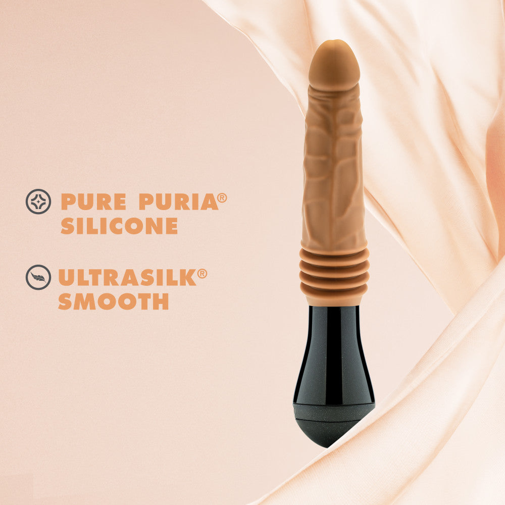 Dr. Skin Silicone By Blush® | Dr. Arthur Large 10.5 Inch Vibrating, Gyrating And Thrusting Dildo in Tan – Made With Puria® Platinum Cured Silicone、mySite、bottomscart