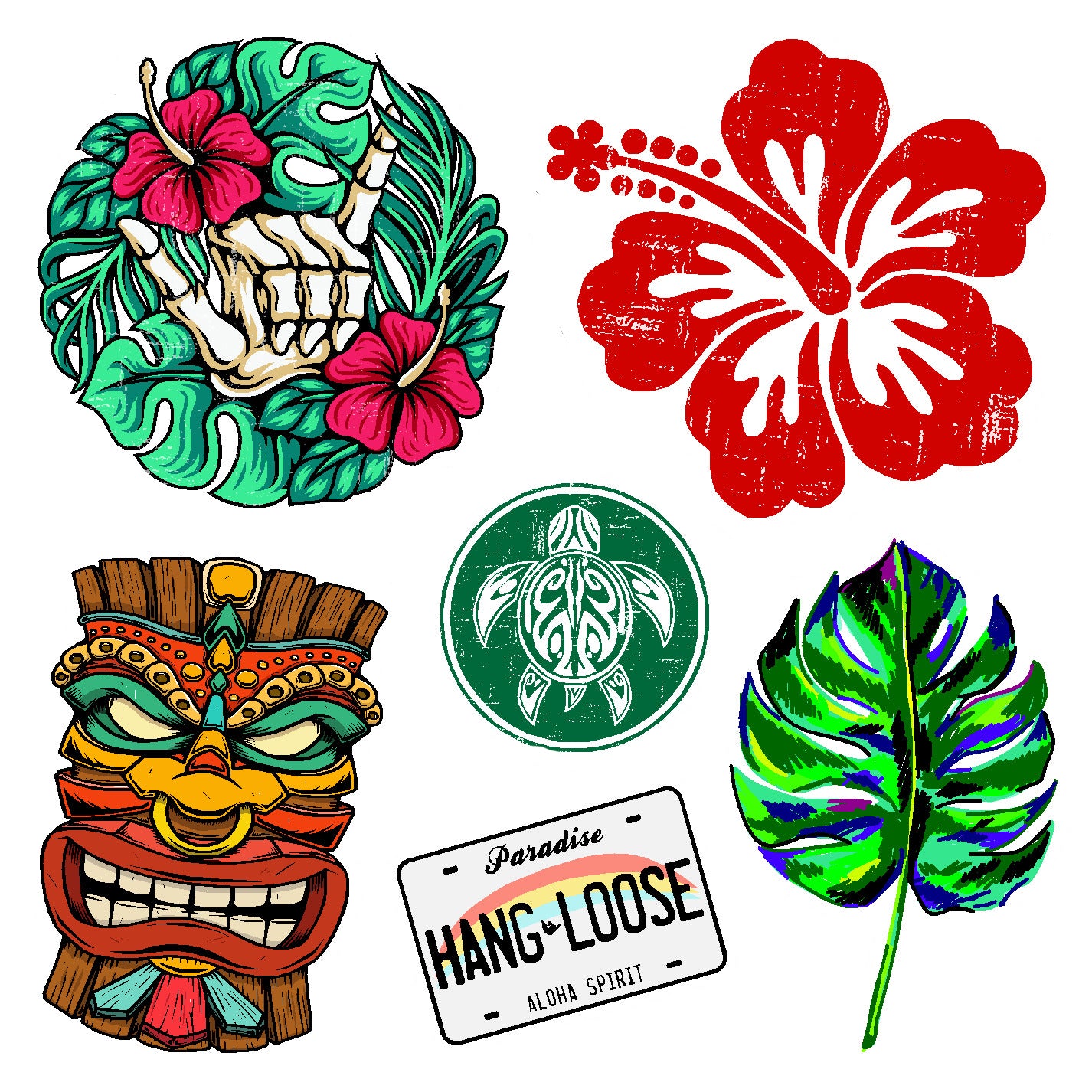  Tiki Vinyl Sticker Decal Set、mySite、ghnorth