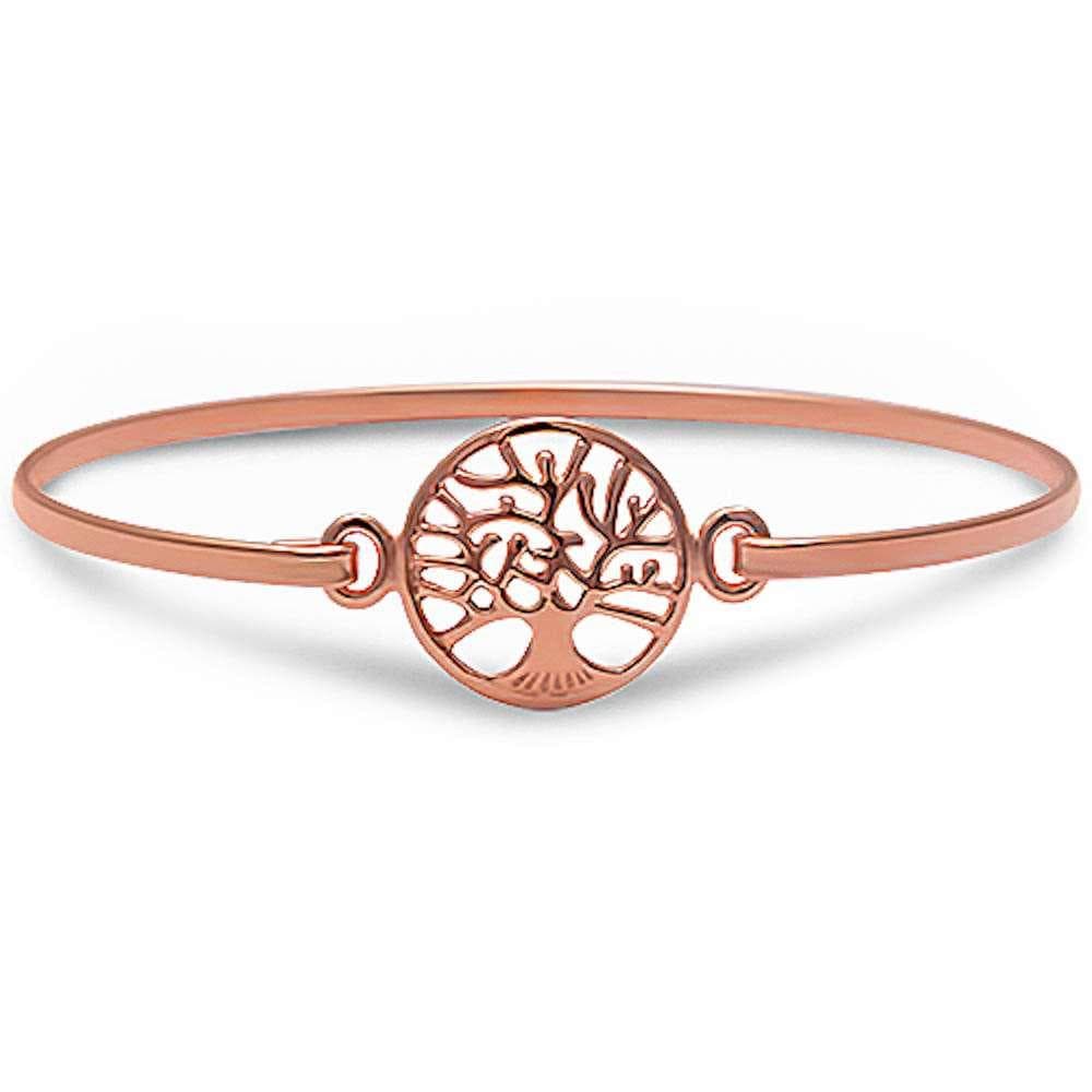 Bangle Sterling Silver Cross or Tree of Life Bracelets Silver, Rose or Yellow Gold Plated、mySite、g9winljtr