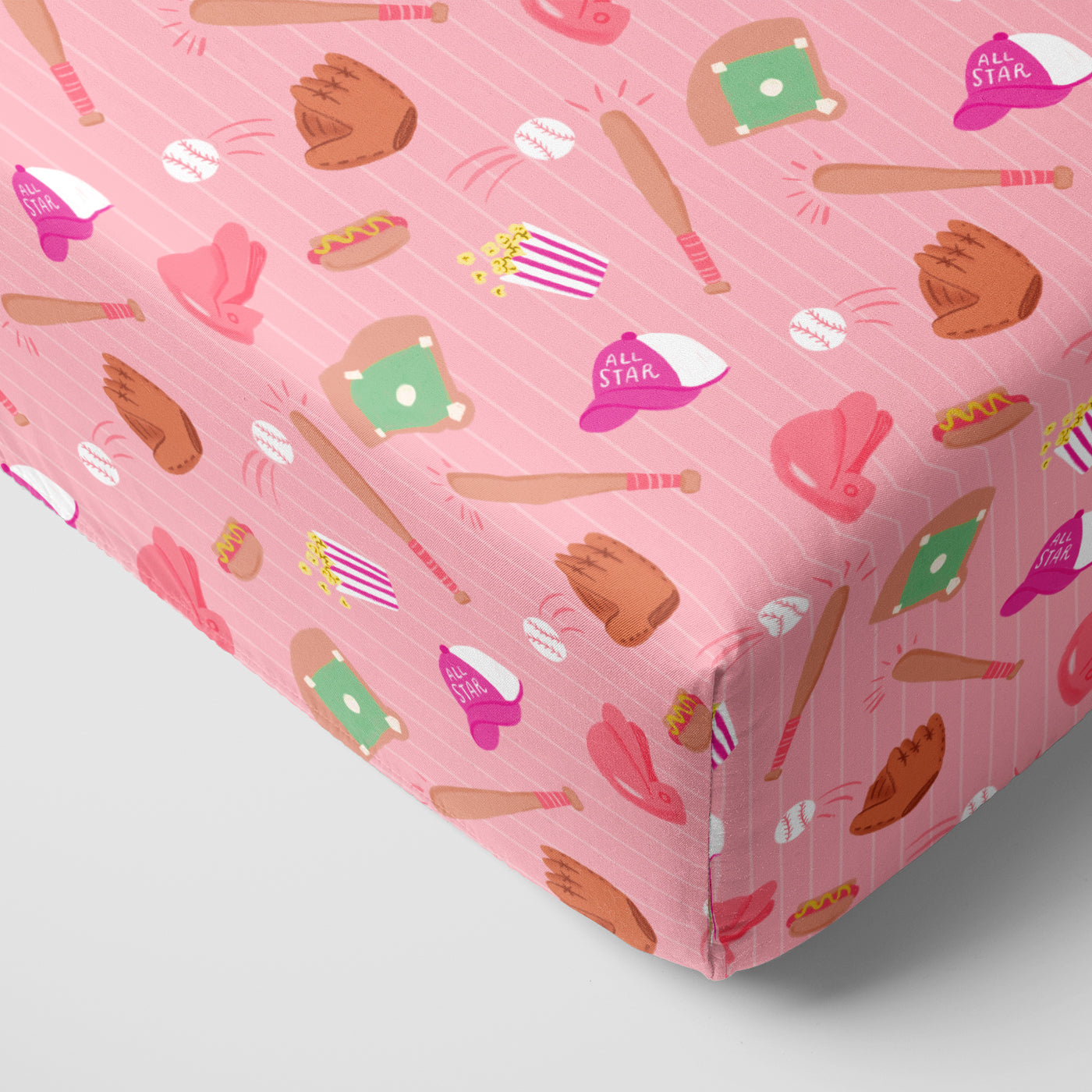 Pink All Stars Fitted Crib Sheet、mySite、g9winljtr
