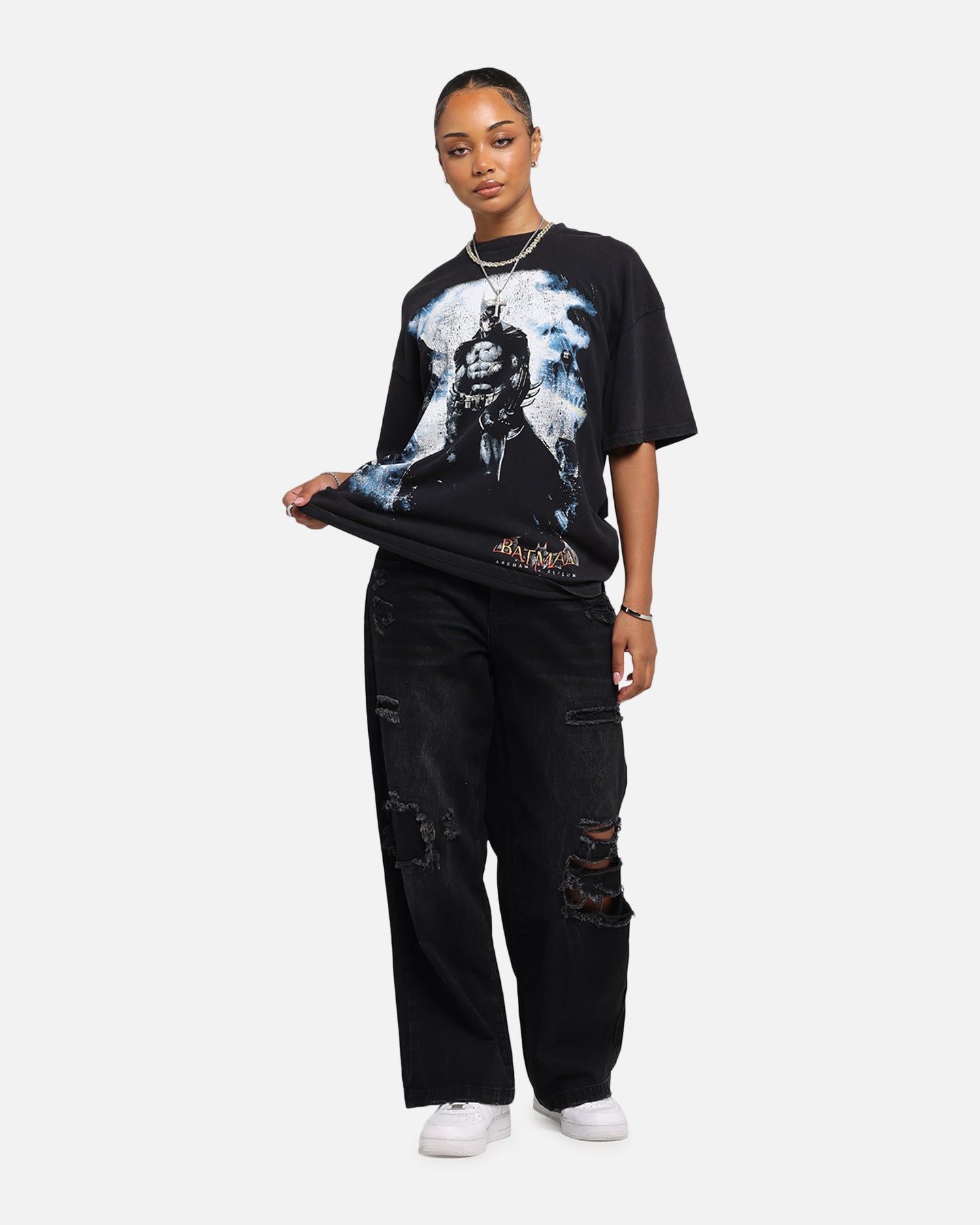 73 Studio X DC Batman Arkham Asylum Vintage T-Shirt Black Acidwash、mySite、zt4zffjzw