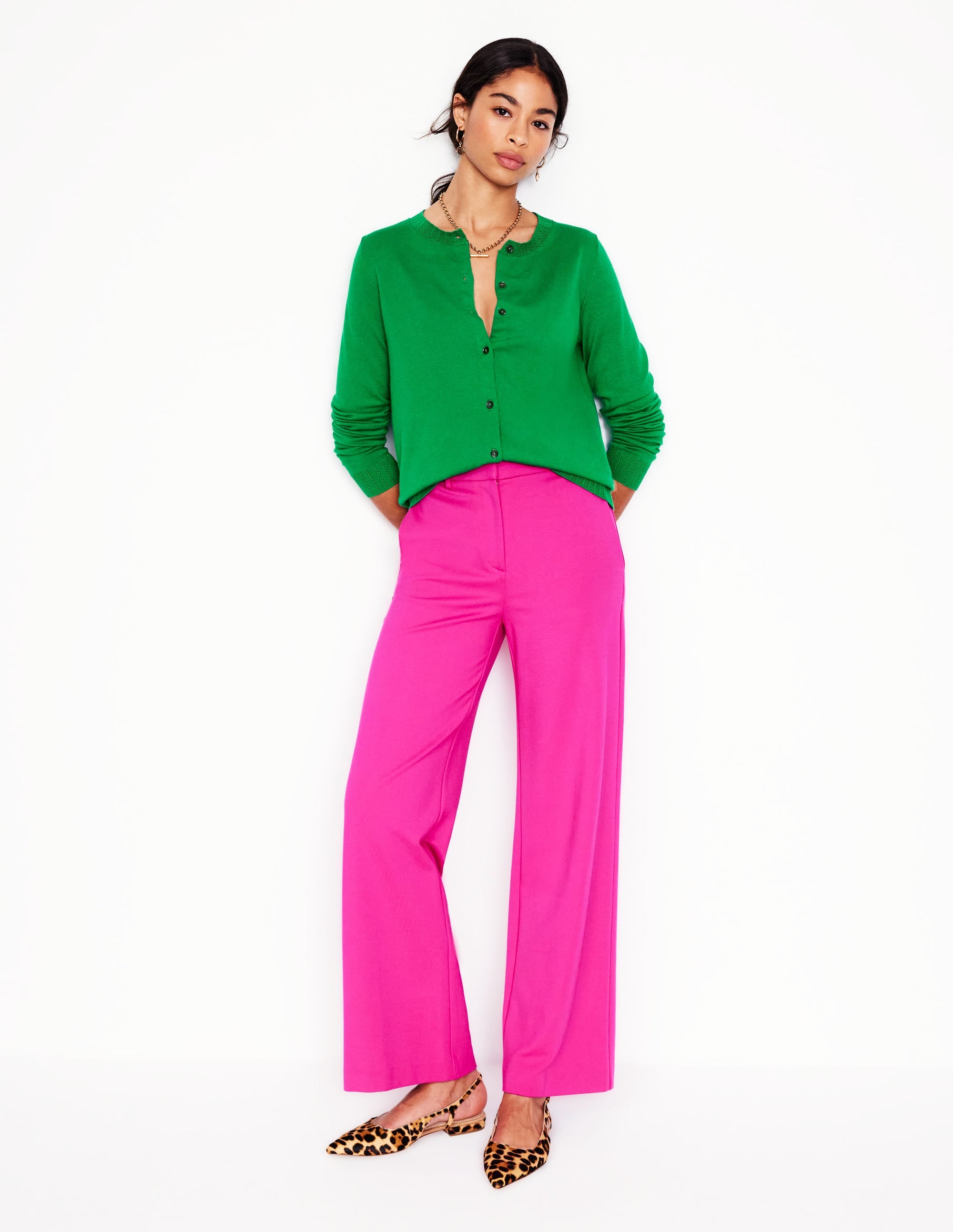  Emilia Cotton Crew Cardigan-Rich Emerald、mySite、ashleygrahame