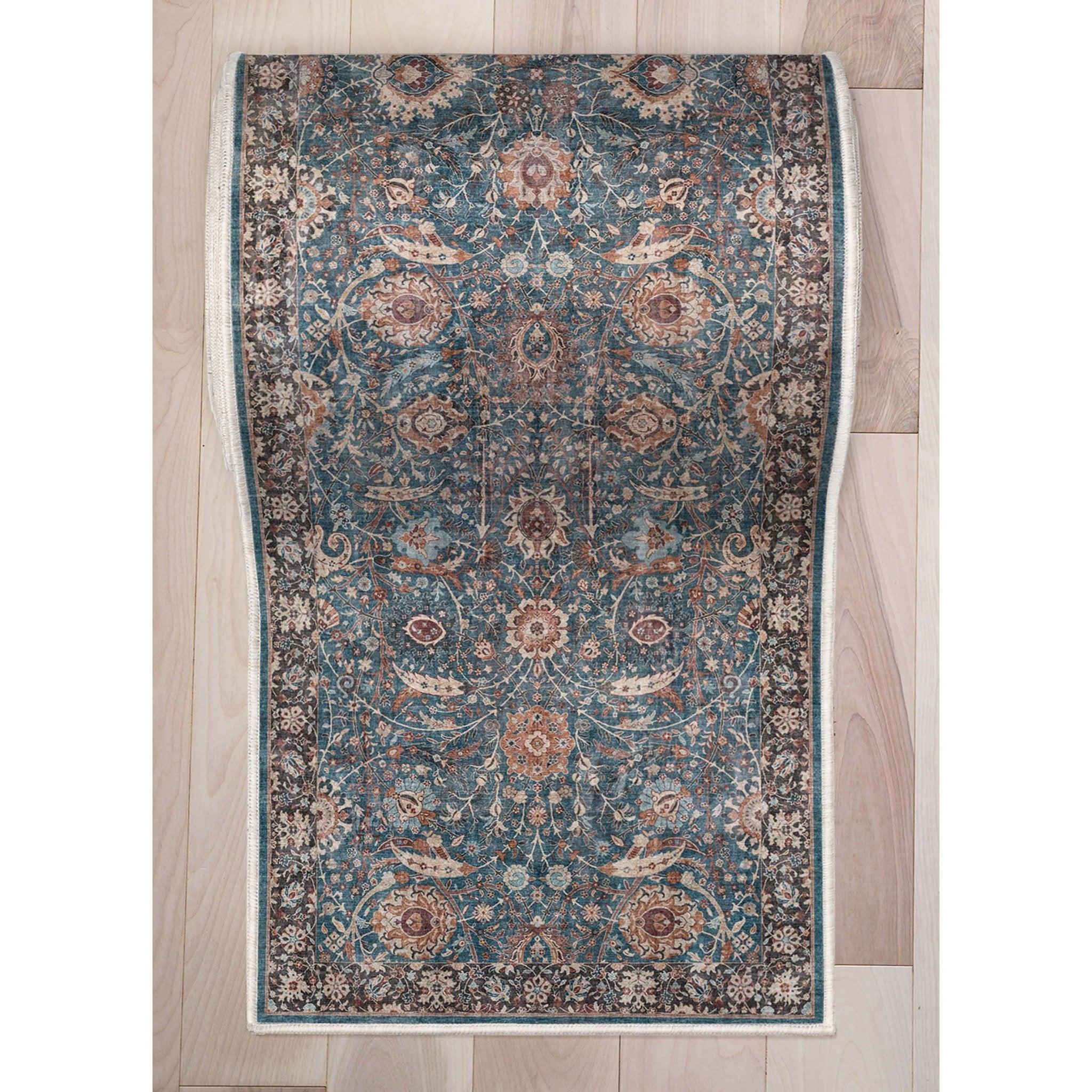 Custom Size Runner Liana Vintage Persian Oriental Teal Choose Your Width x Choose Your Length Hallway Runner Rug、mySite、gigharbornorthrealestate