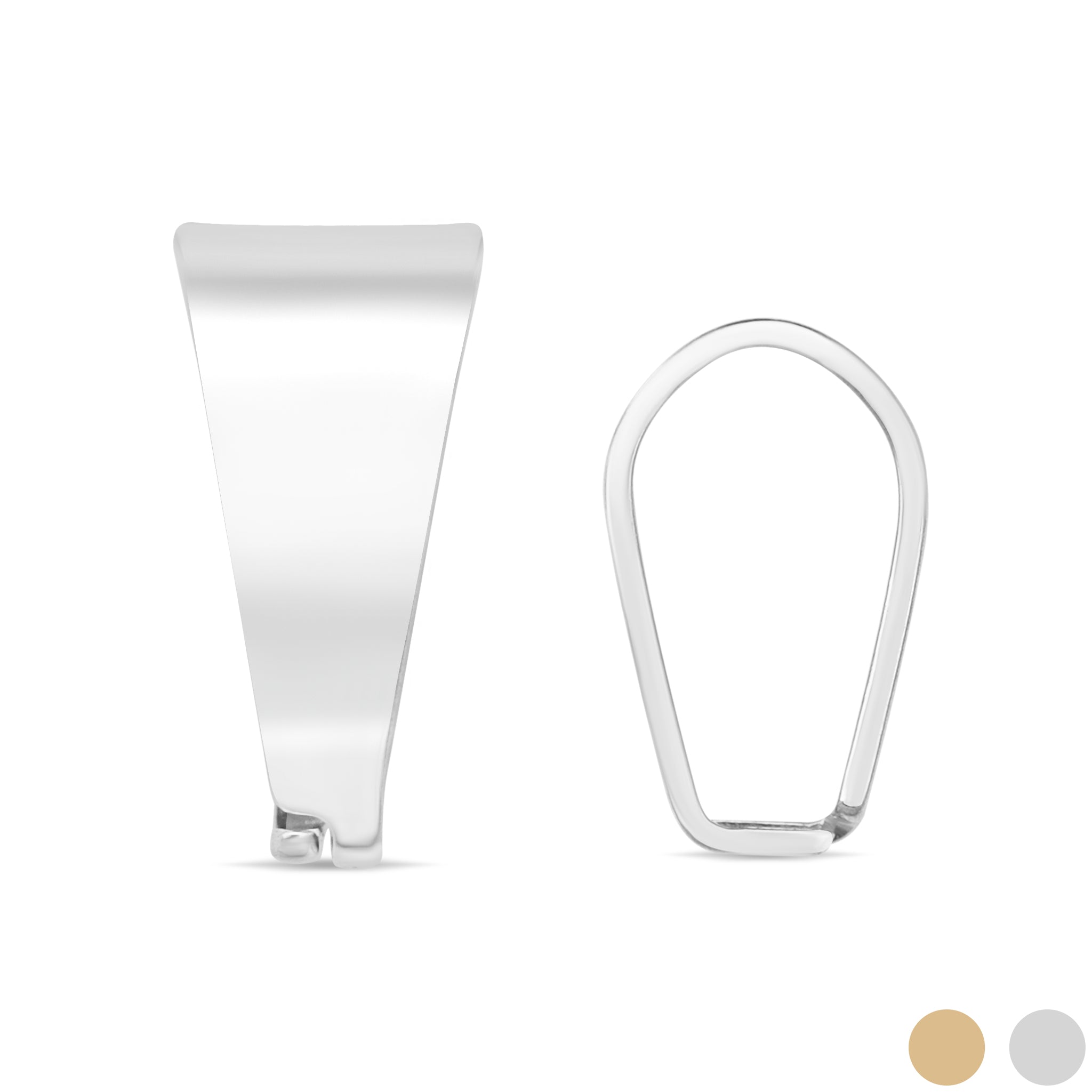 18K Gold PVD Stainless Steel Pinch Bails - 10 Pack / ENC0017、mySite、dreamappss