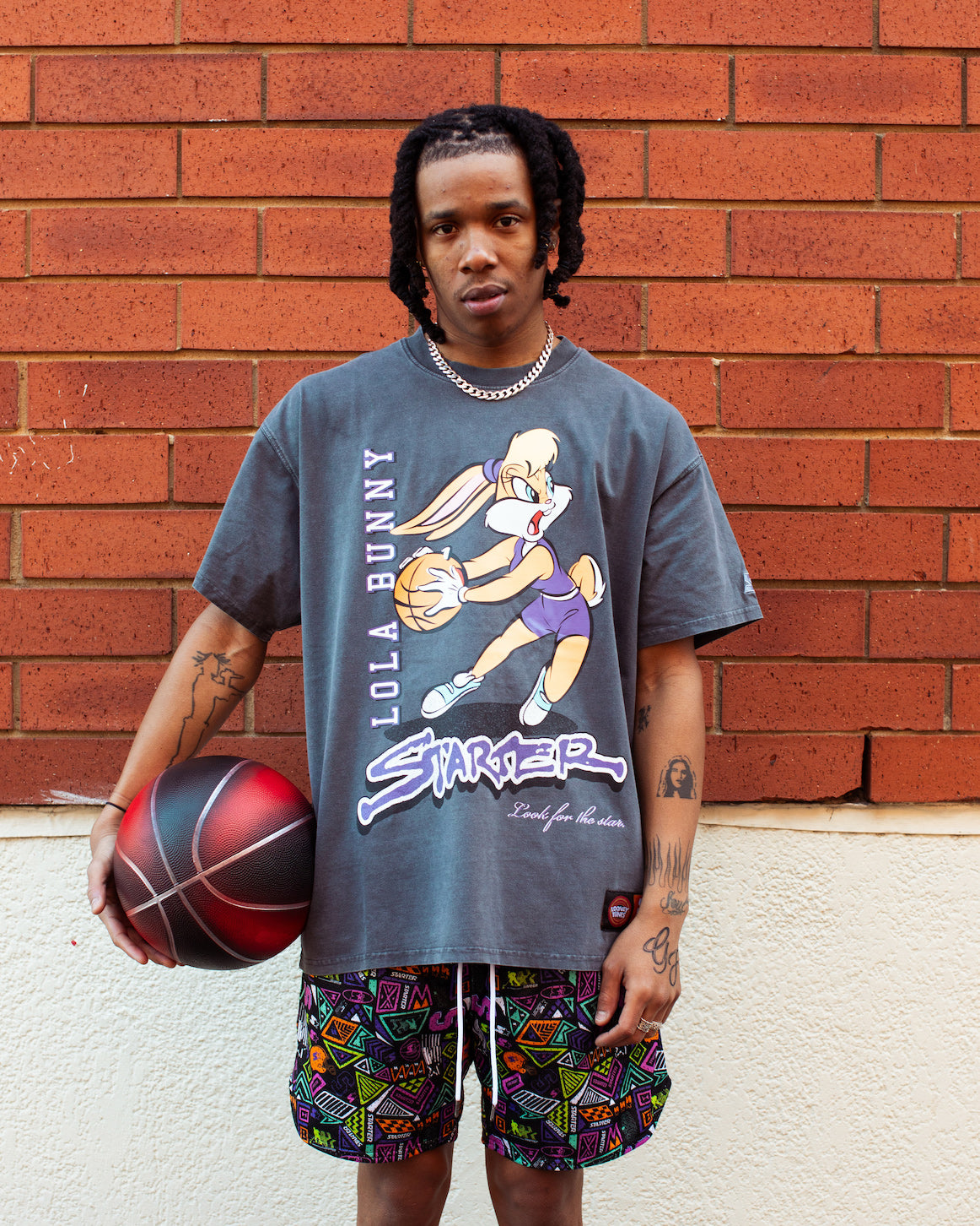 Starter X Looney Tunes Lola Bunny Vintage T-Shirt Vintage Grey、mySite、zt4zffjzw