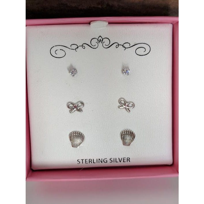 Girls' Sterling Silver Earring Sets、mySite、g9winljtr