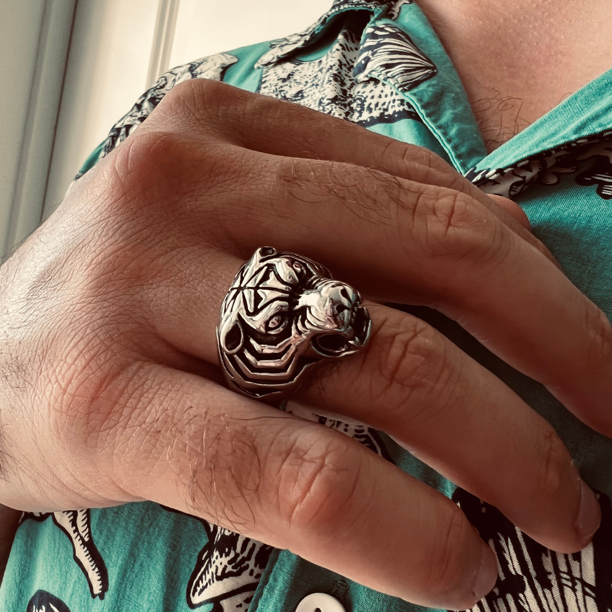 Stainless Steel Snarling Tiger Ring / SCR4037、mySite、dreamappss