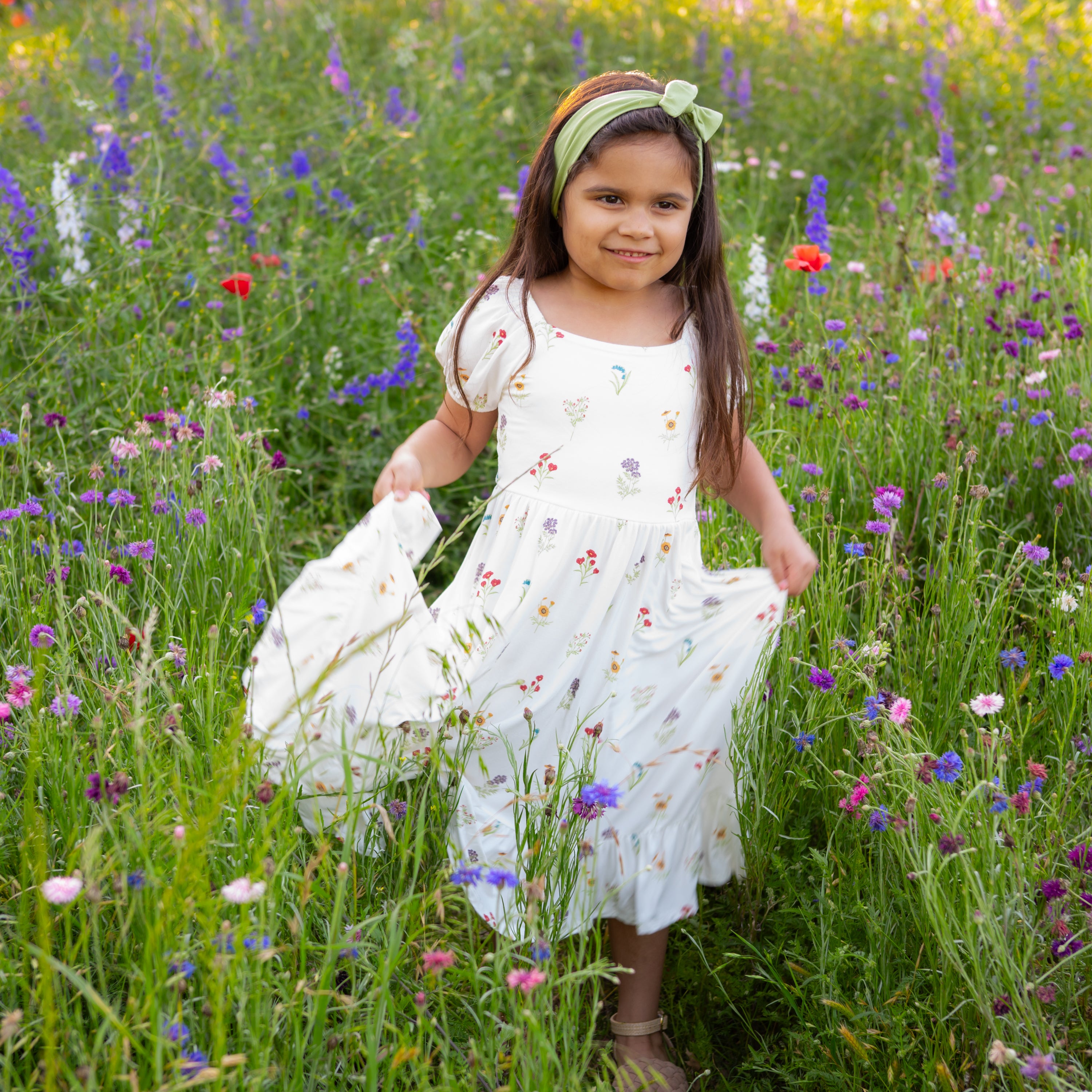  Puff Sleeve Twirl Dress in Wildflower、mySite、layawaytickets