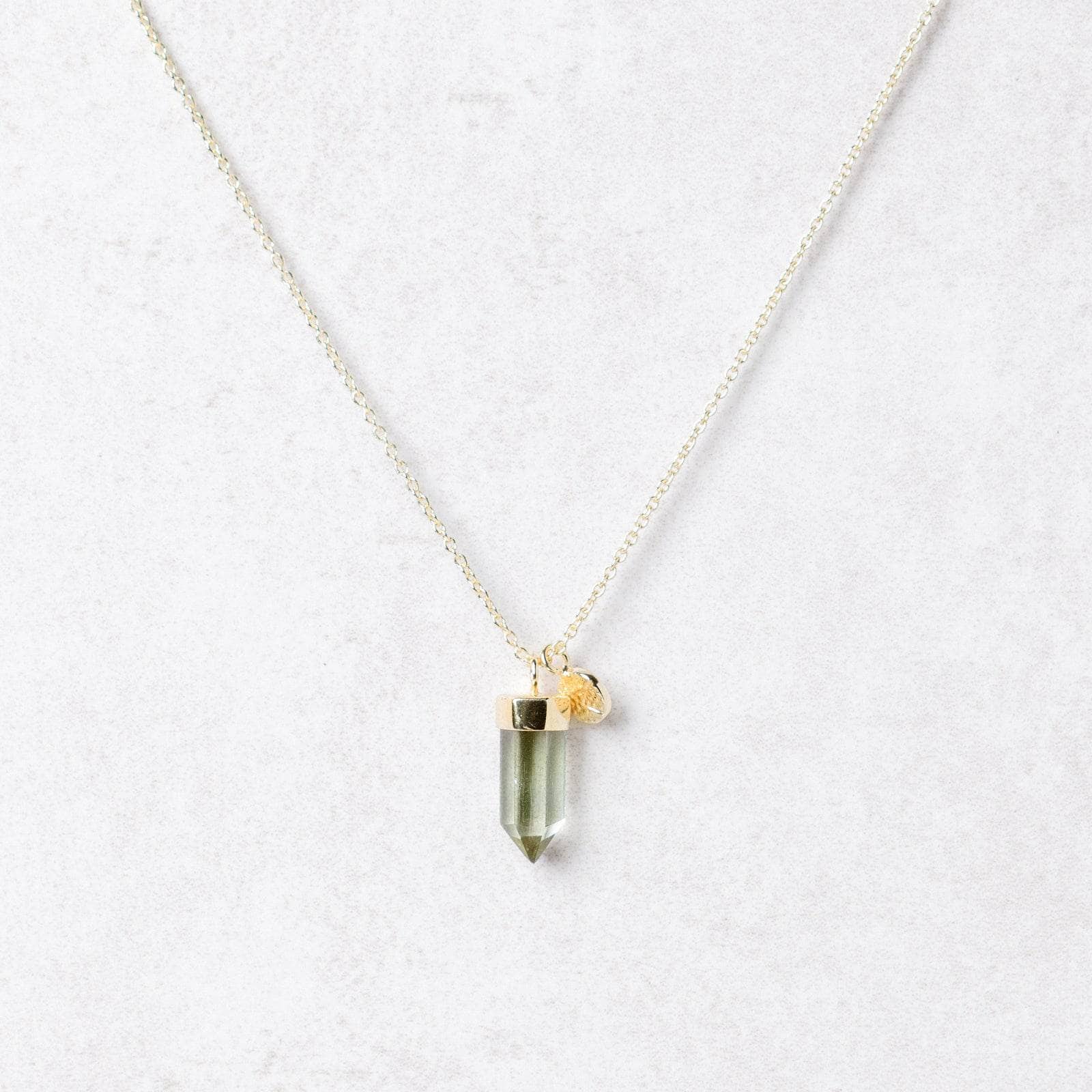 Delicate Green Amethyst Crystal Point Necklace、mySite、hinf8tx79
