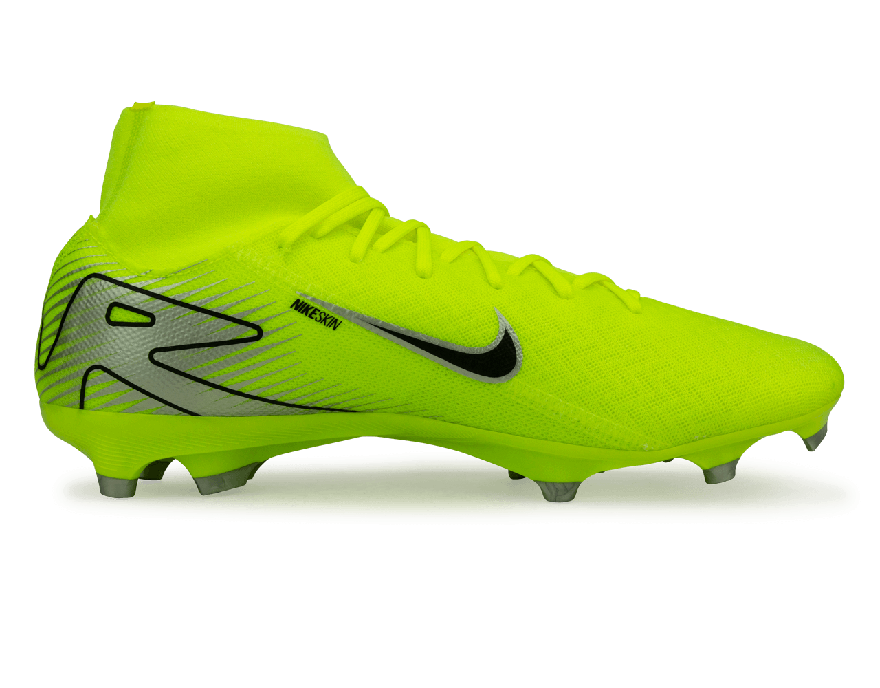 Nike Men's Zoom Mercurial Superfly 10 Academy FG/MG Volt/Black、mySite、noshort