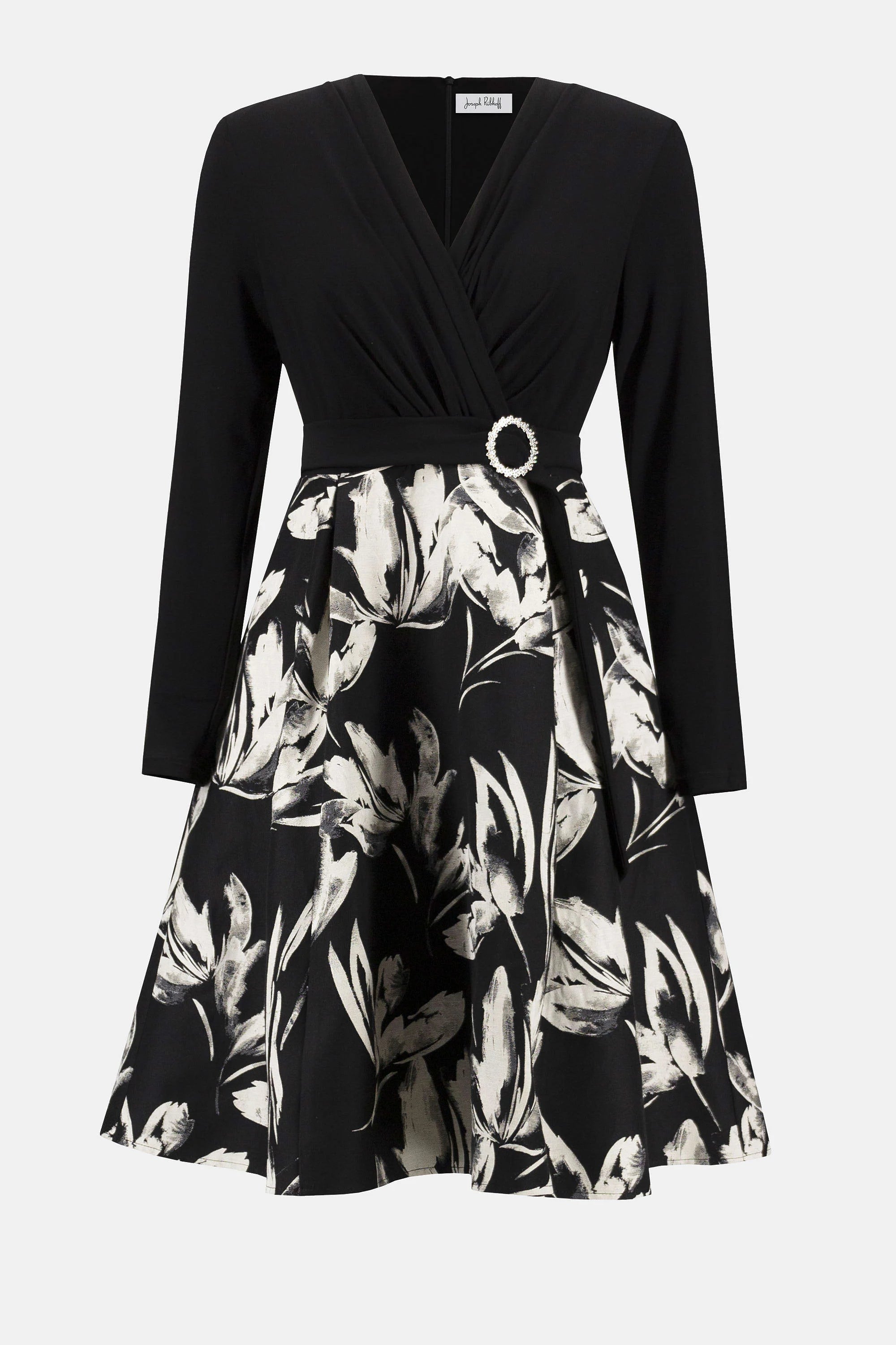 Joseph Ribkoff Silky Knit and Jacquard Fit and Flare Dress、mySite、noshort