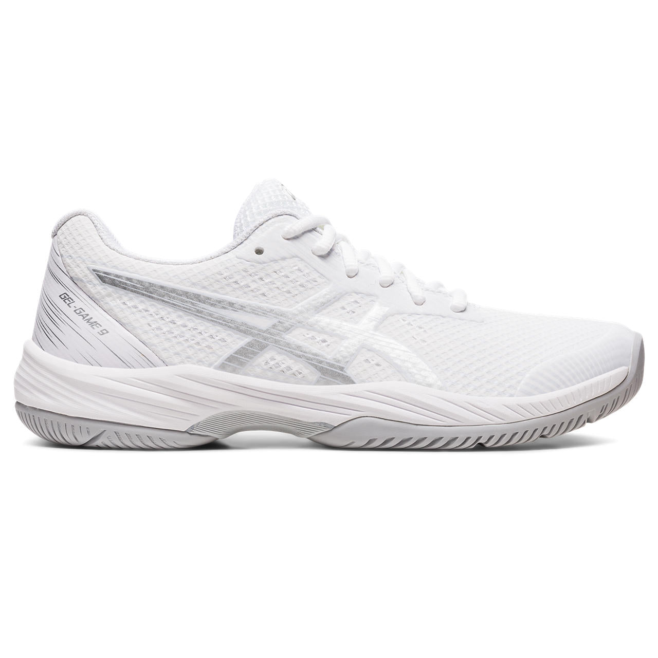 Asics Gel Game 9 Women's Tennis Shoe (White/Silver)