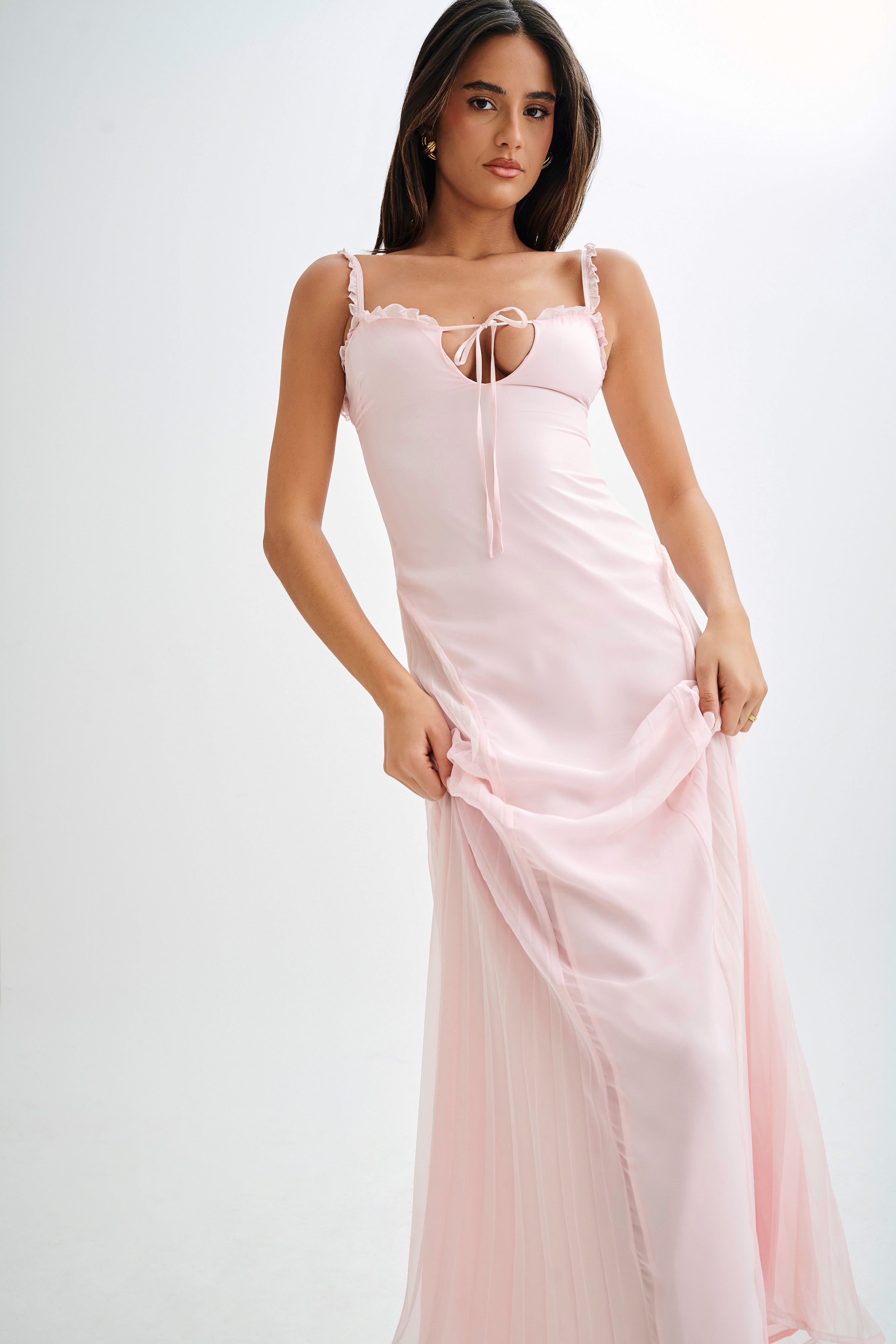 Saira Chiffon Maxi Dress - Powder Pink、mySite、solidvoid