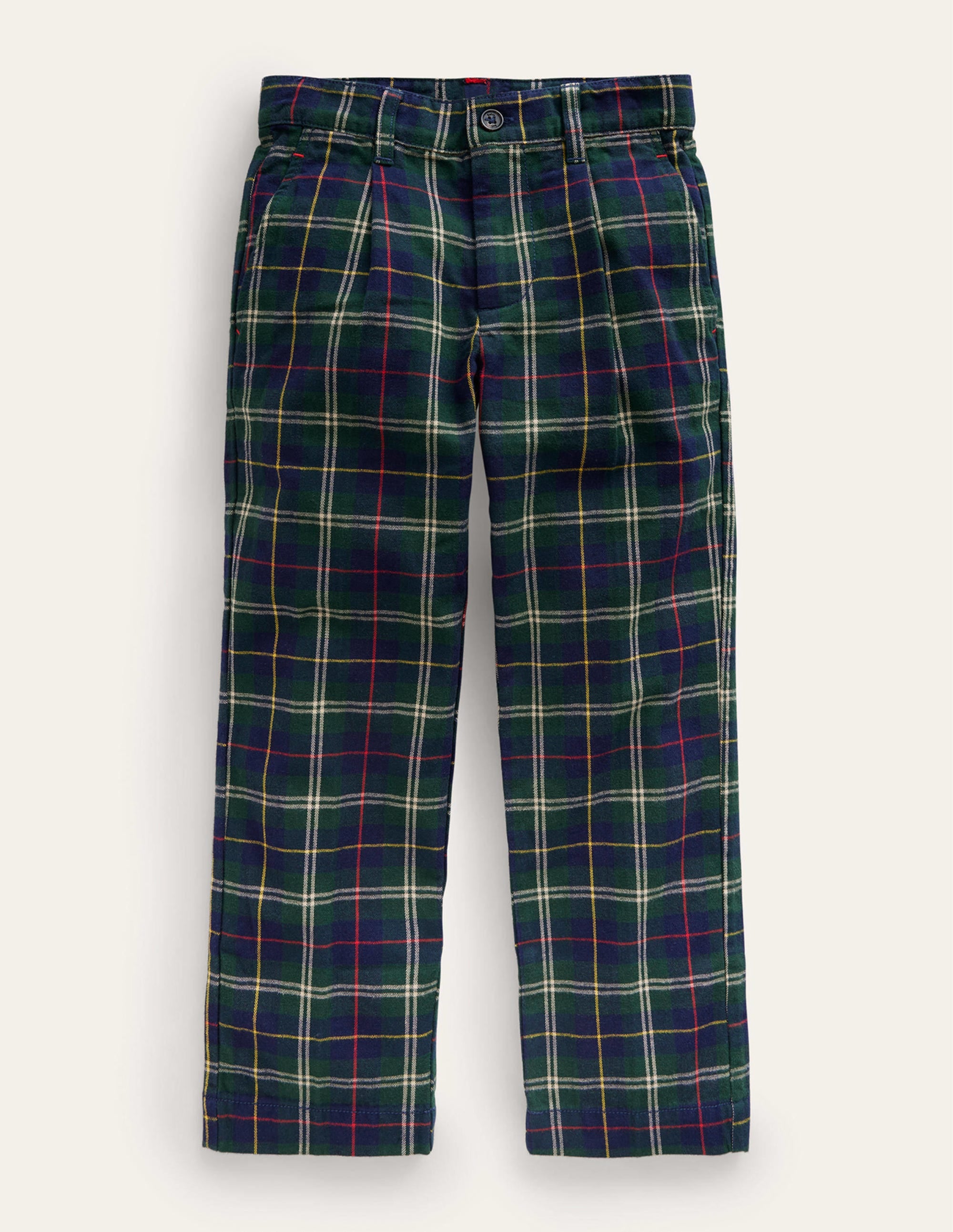  Pleated Smart Trousers-Blue / Green Check、mySite、ashleygrahame