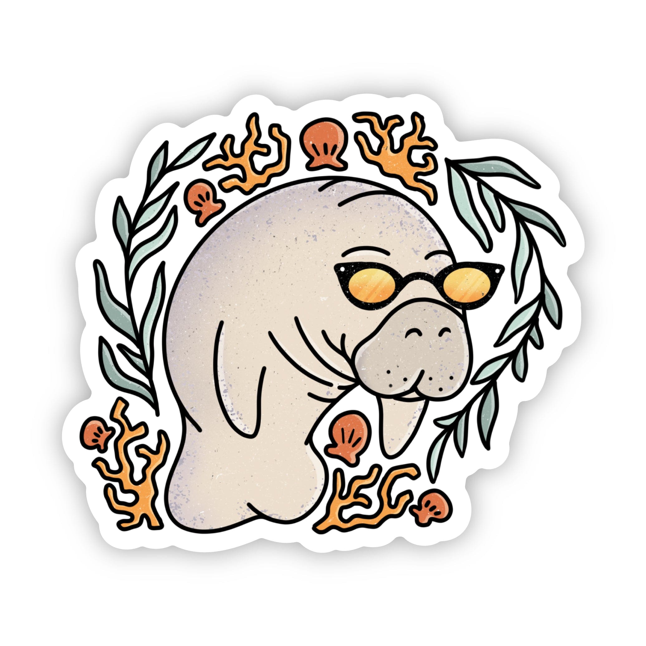  Florida Manatee In Sunglasses Sticker、mySite、elrpsem3k